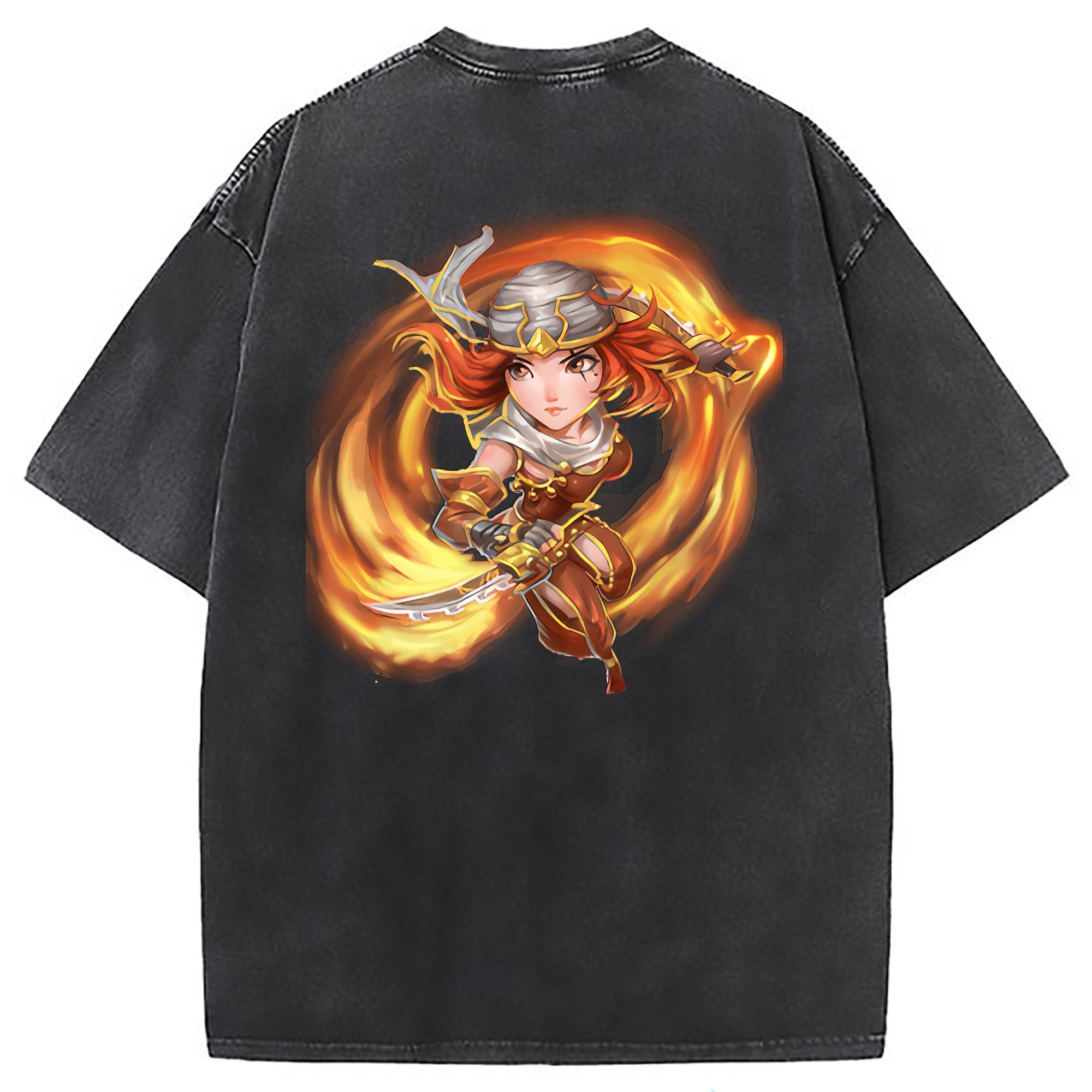 （画像用） リーグ・オブ・レジェンド League of Legends LOL 綿100% ヴィンテージ風 半袖Tシャツ（背面プリント）