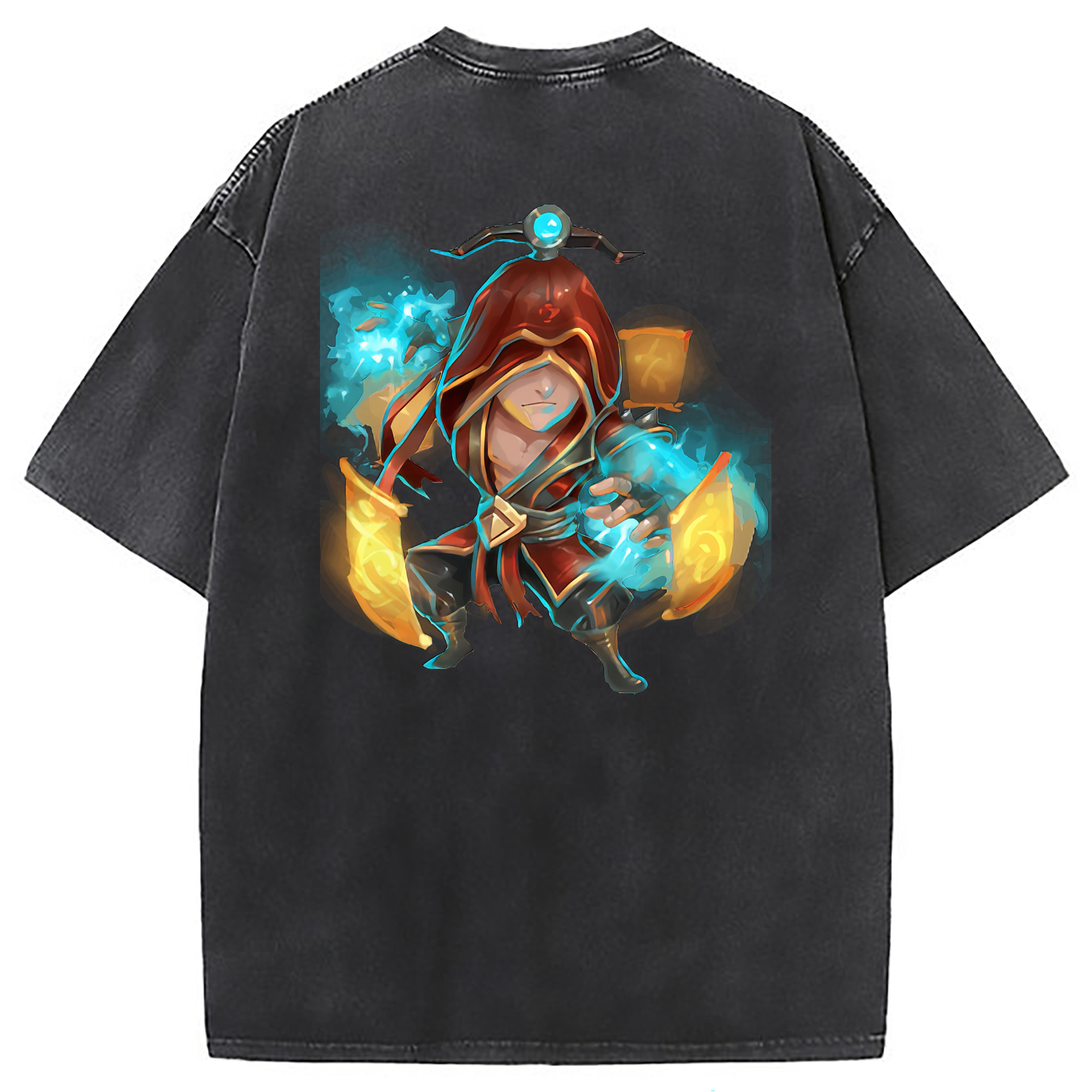 （画像用） リーグ・オブ・レジェンド League of Legends LOL 綿100% ヴィンテージ風 半袖Tシャツ（背面プリント）