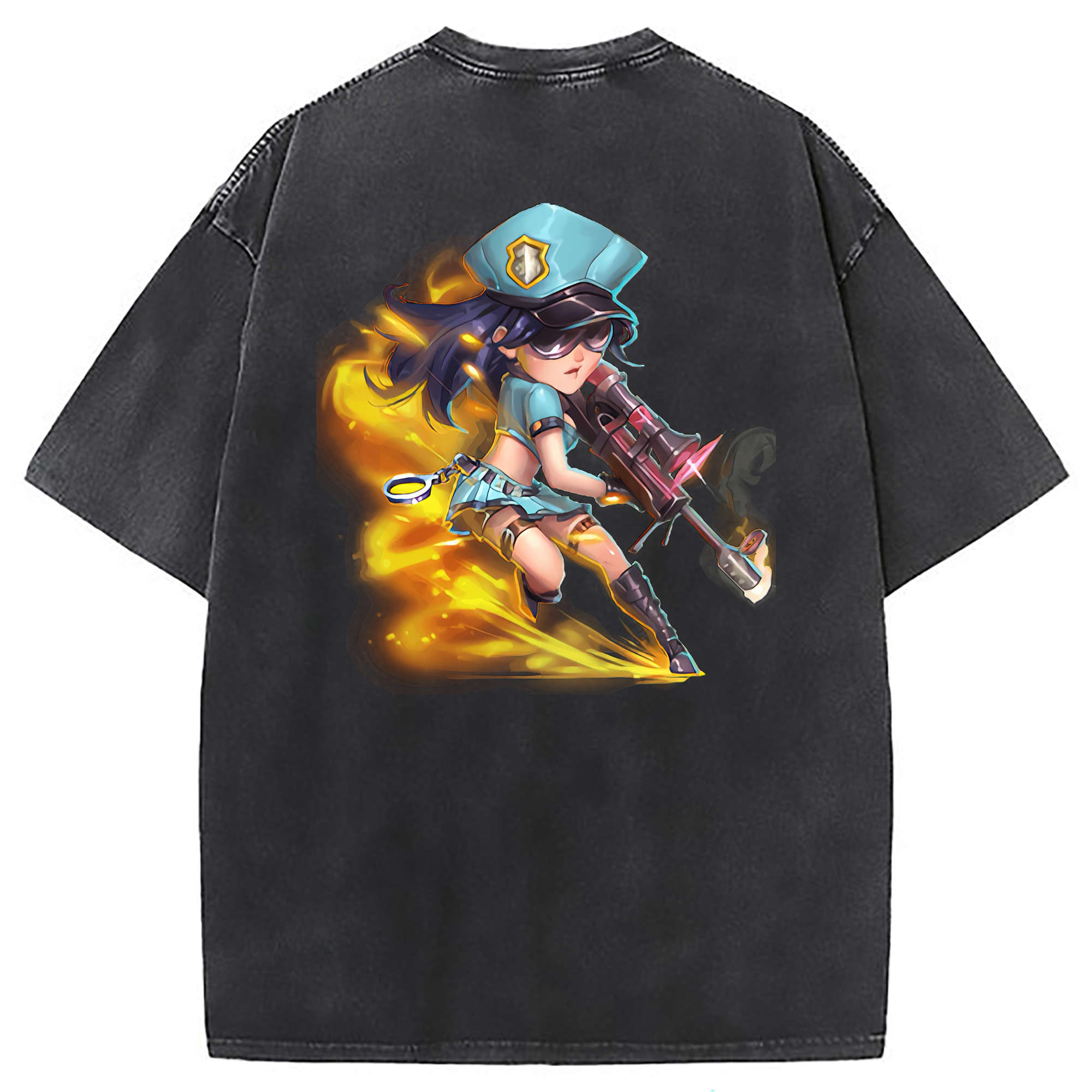 （画像用） リーグ・オブ・レジェンド League of Legends LOL 綿100% ヴィンテージ風 半袖Tシャツ（背面プリント）