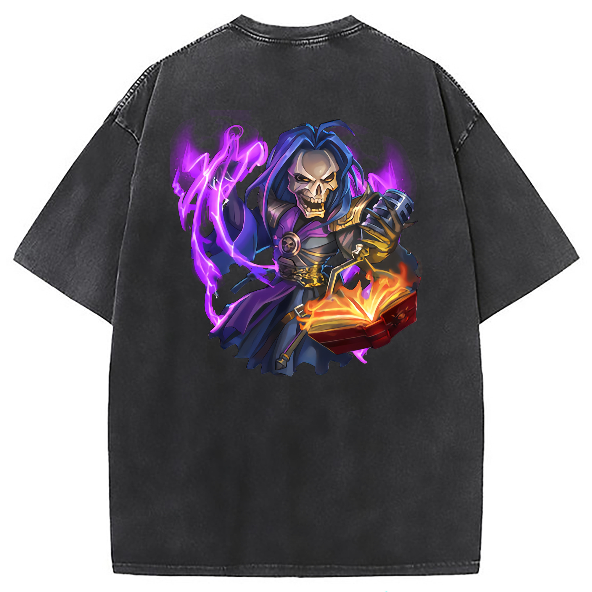 （画像用） リーグ・オブ・レジェンド League of Legends LOL 綿100% ヴィンテージ風 半袖Tシャツ（背面プリント）