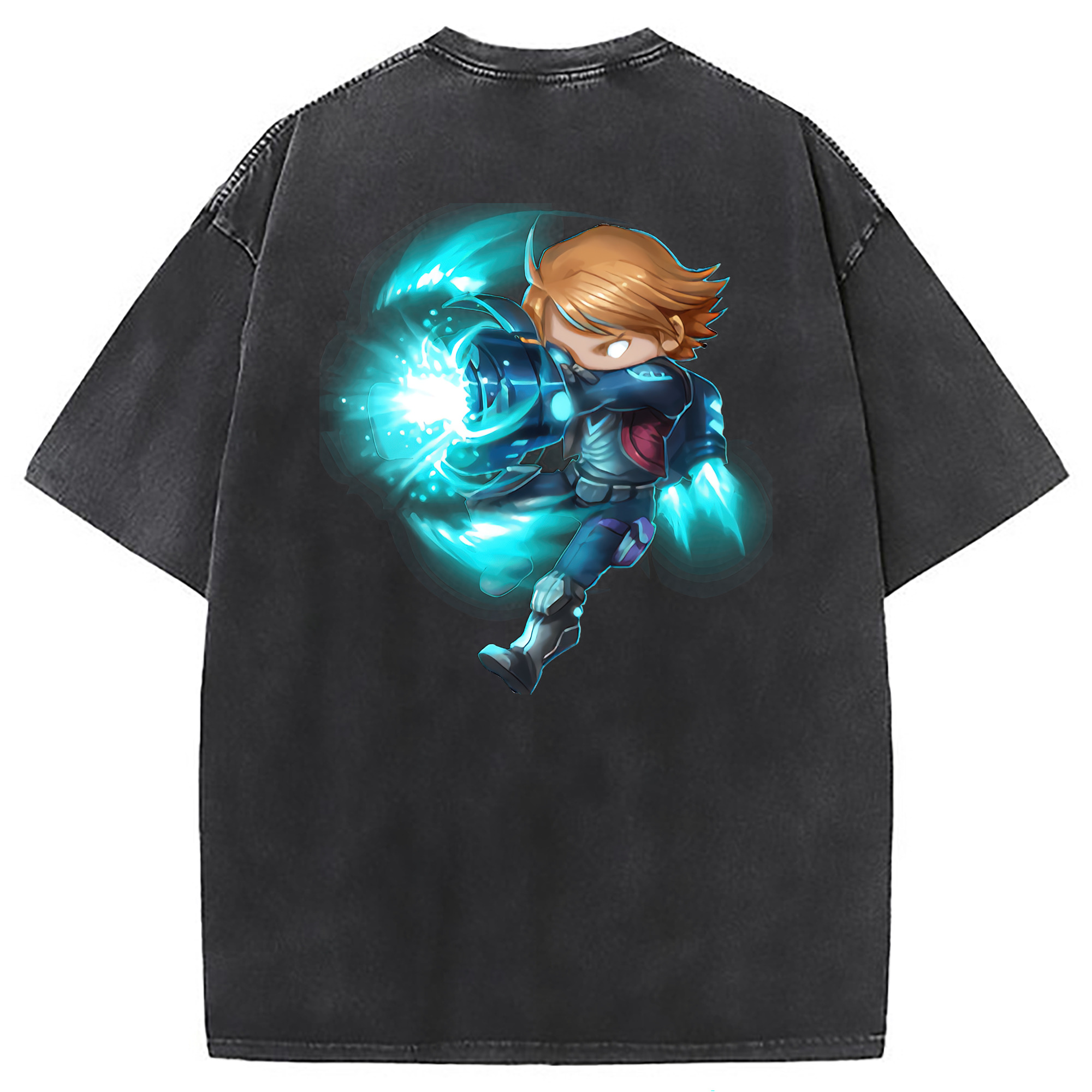 （画像用） リーグ・オブ・レジェンド League of Legends LOL 綿100% ヴィンテージ風 半袖Tシャツ（背面プリント）