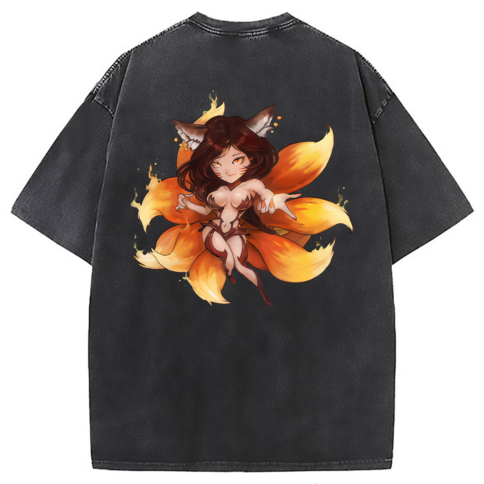 （画像用） リーグ・オブ・レジェンド League of Legends LOL 綿100% ヴィンテージ風 半袖Tシャツ（背面プリント）