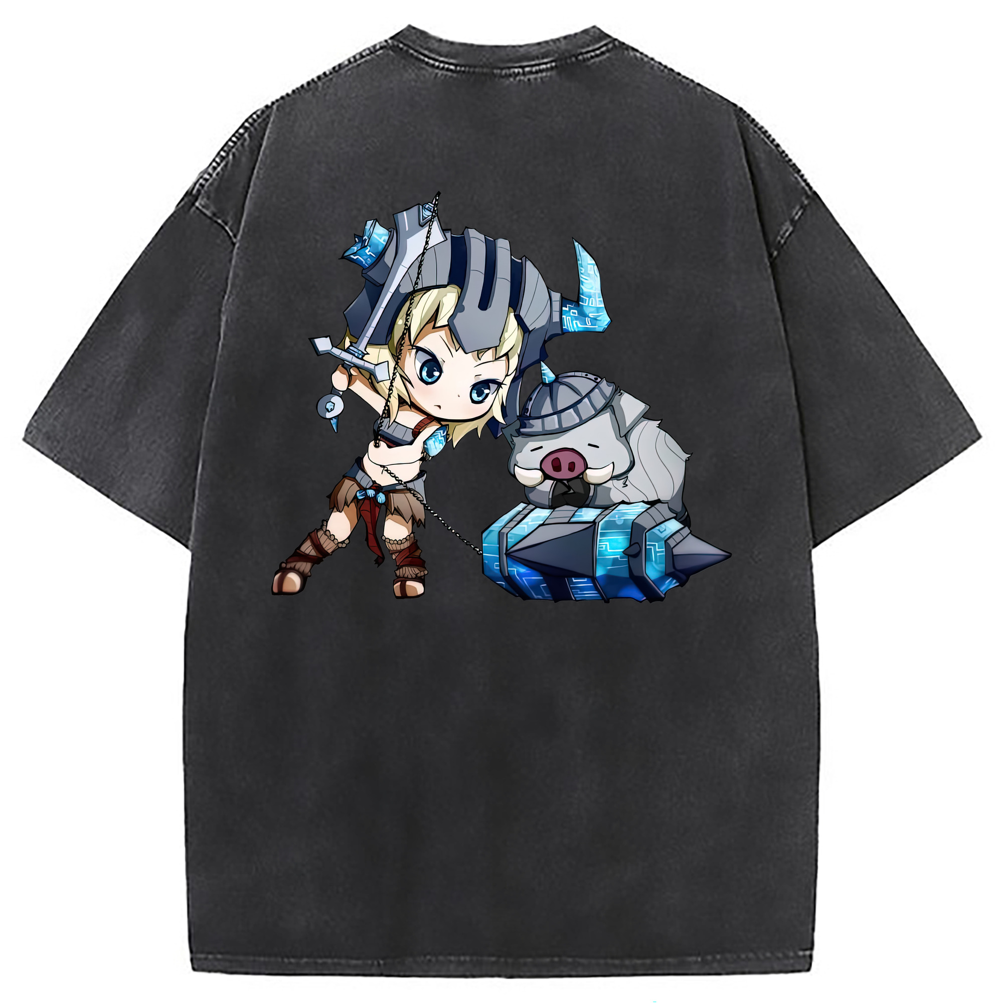 （画像用） リーグ・オブ・レジェンド League of Legends LOL 綿100% ヴィンテージ風 半袖Tシャツ（背面プリント）