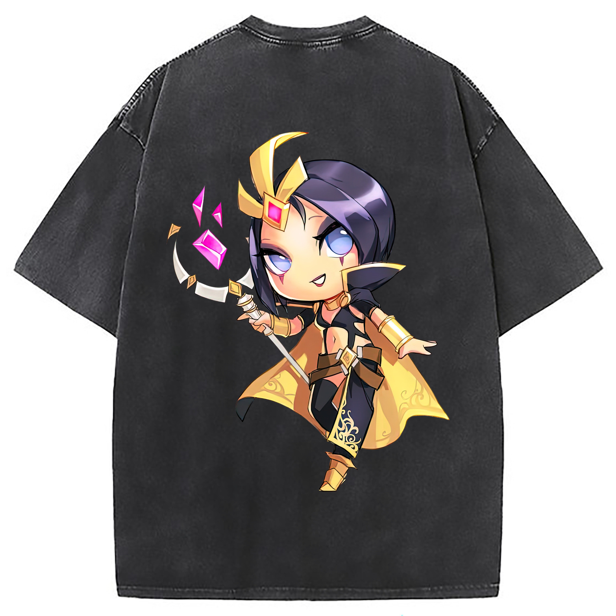 （画像用） リーグ・オブ・レジェンド League of Legends LOL 綿100% ヴィンテージ風 半袖Tシャツ（背面プリント）