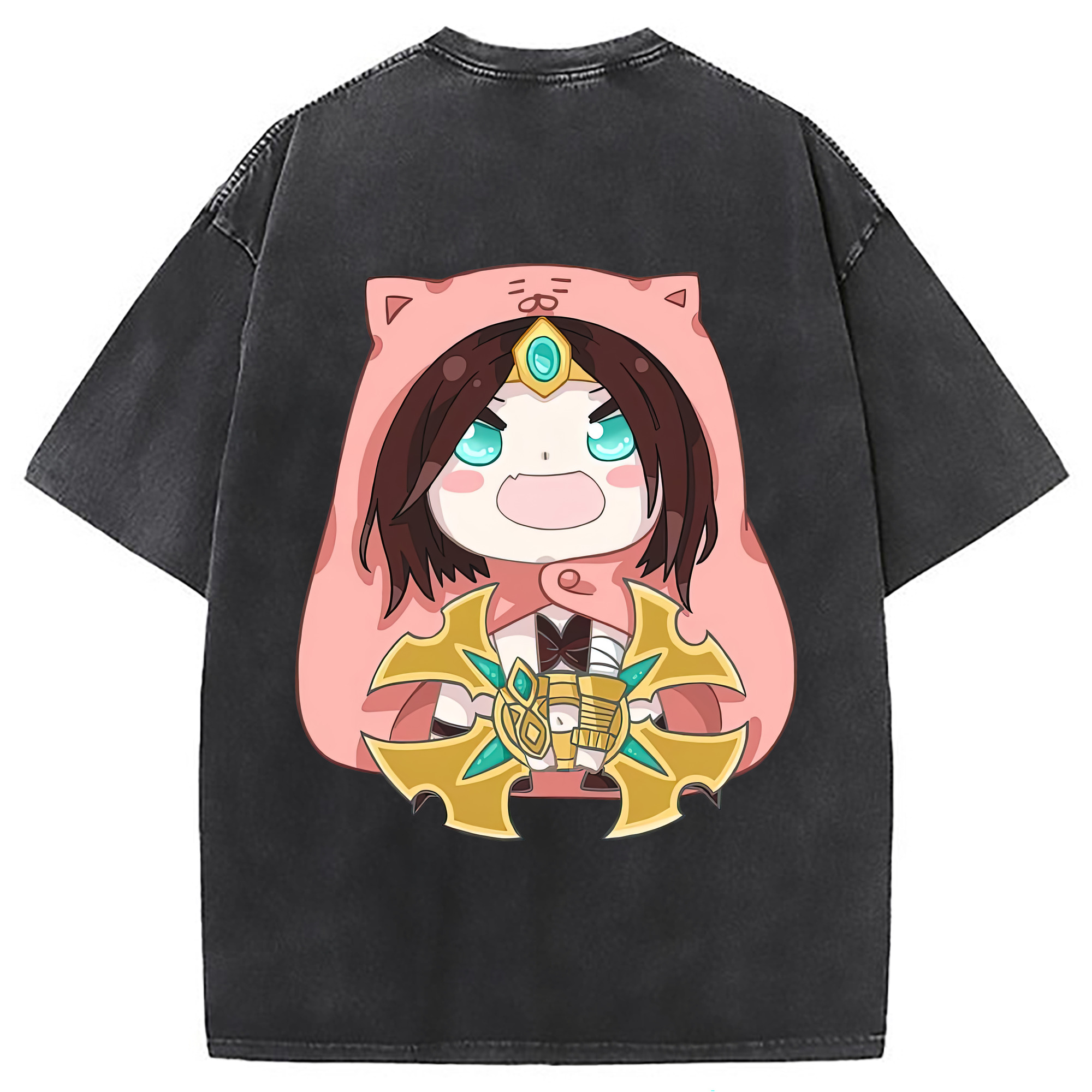 （画像用） リーグ・オブ・レジェンド League of Legends LOL 綿100% ヴィンテージ風 半袖Tシャツ（背面プリント）