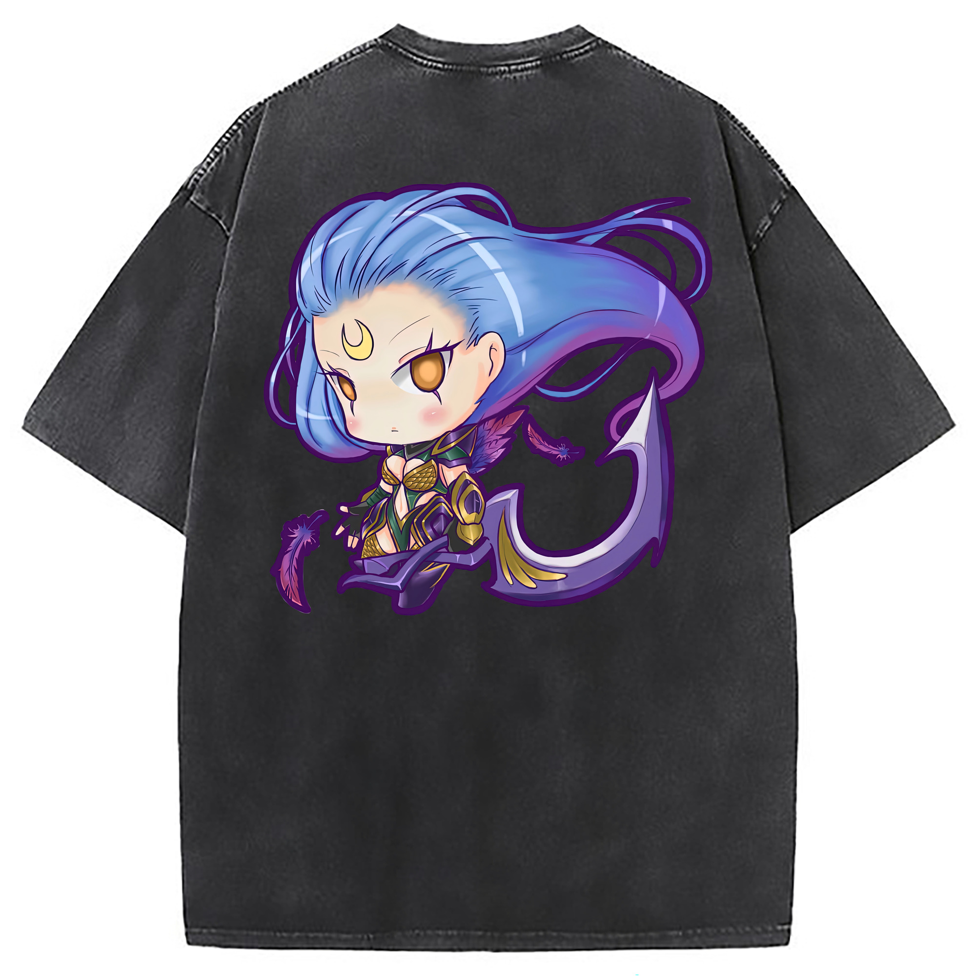 （画像用） リーグ・オブ・レジェンド League of Legends LOL 綿100% ヴィンテージ風 半袖Tシャツ（背面プリント）