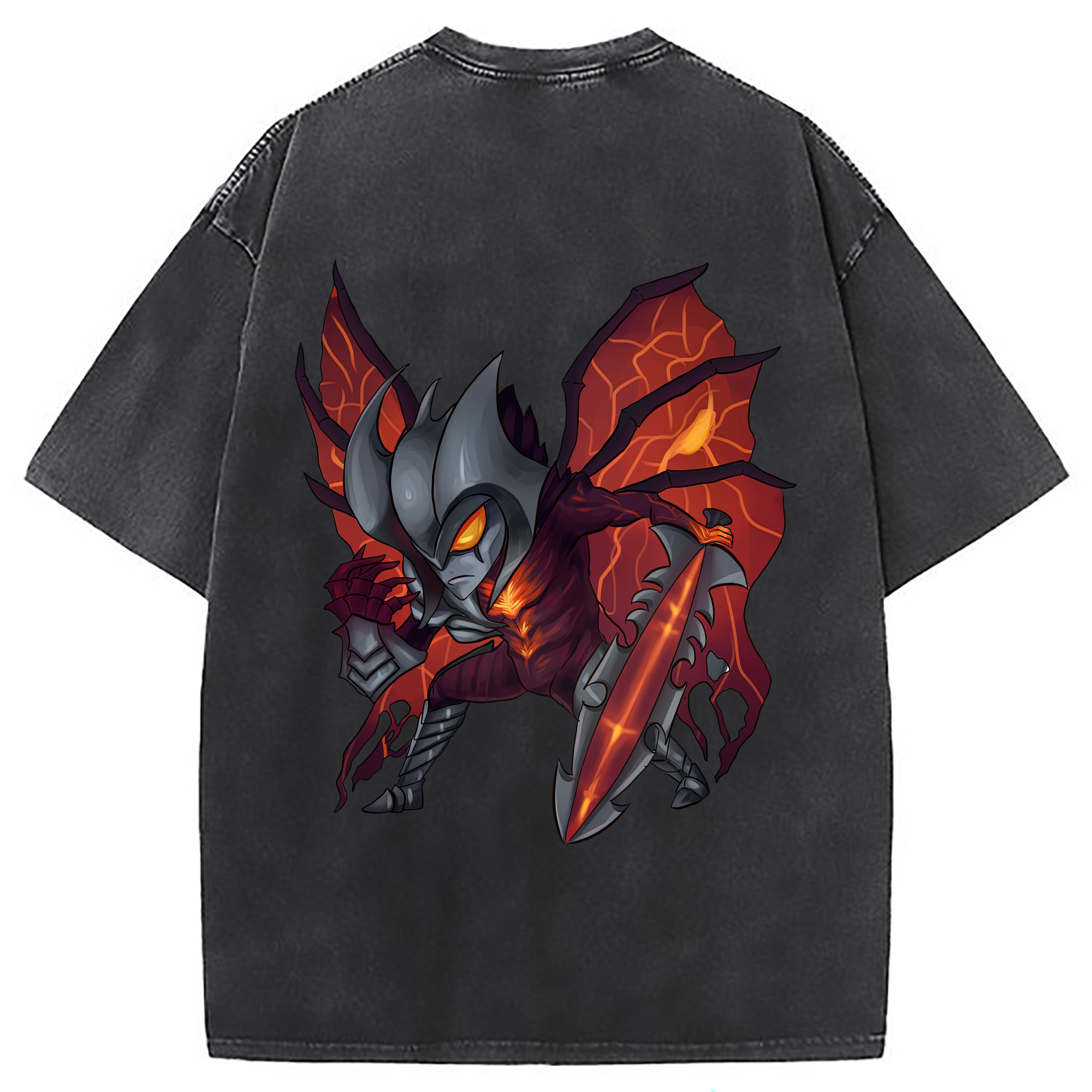 （画像用） リーグ・オブ・レジェンド League of Legends LOL 綿100% ヴィンテージ風 半袖Tシャツ（背面プリント）