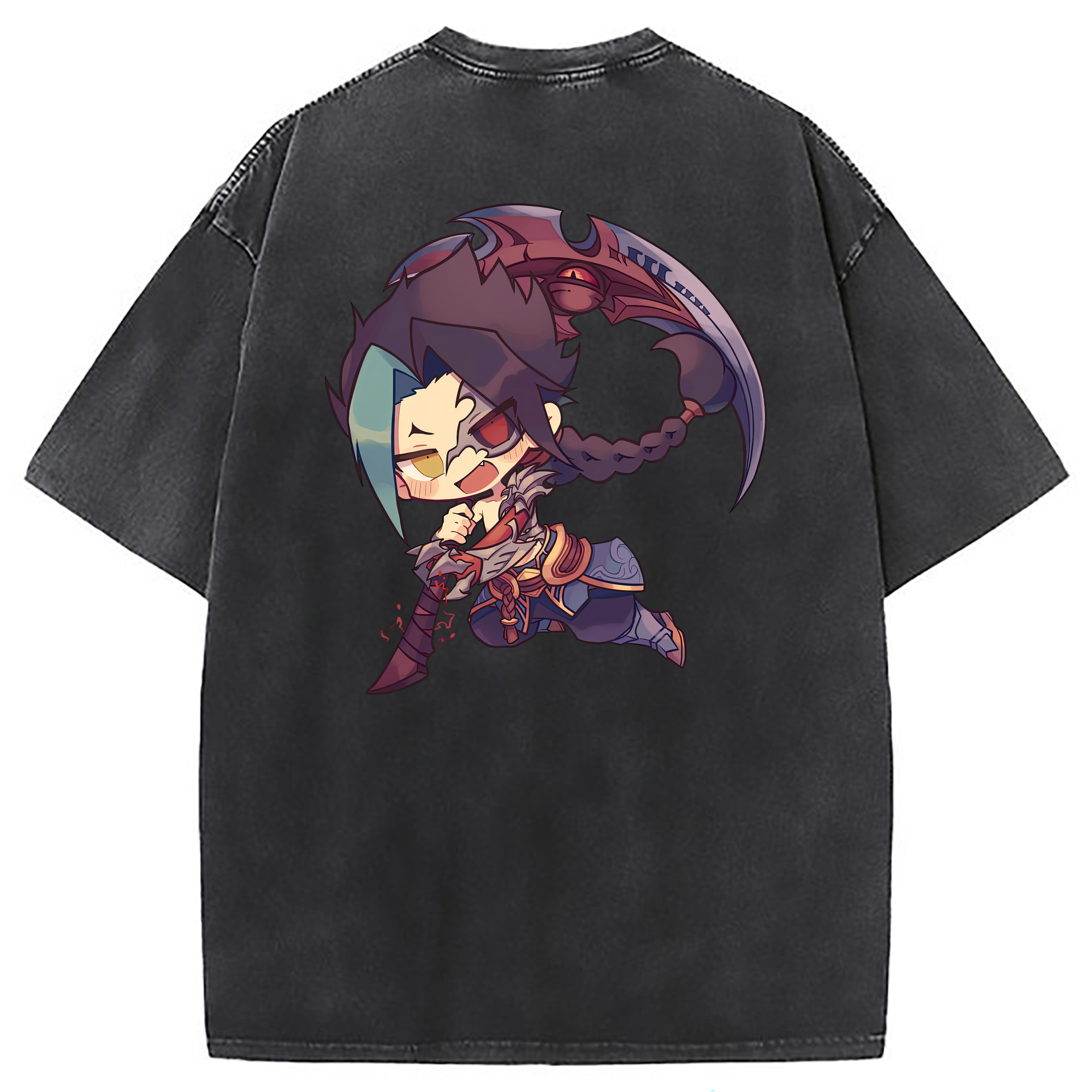 （画像用） リーグ・オブ・レジェンド League of Legends LOL 綿100% ヴィンテージ風 半袖Tシャツ（背面プリント）