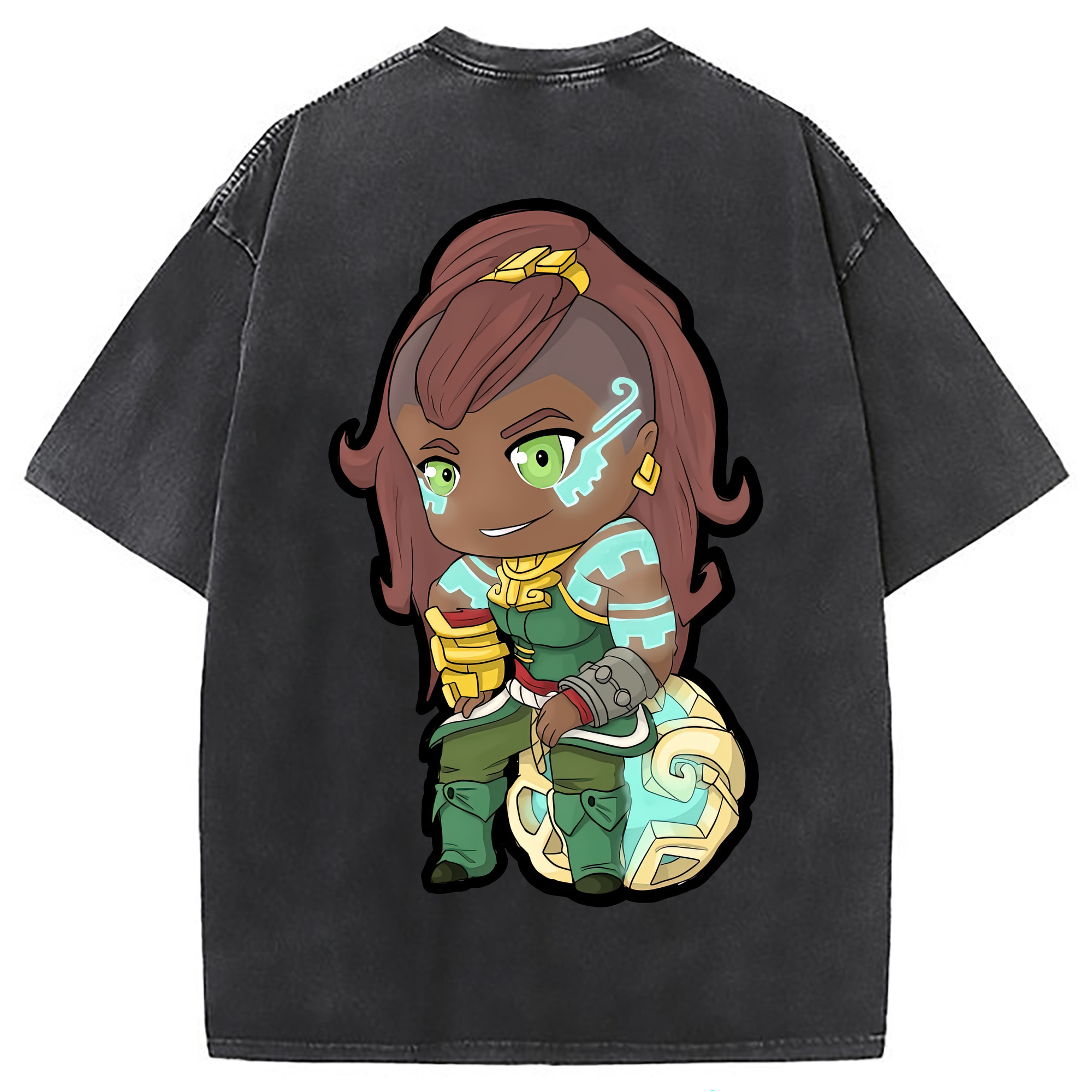 （画像用） リーグ・オブ・レジェンド League of Legends LOL 綿100% ヴィンテージ風 半袖Tシャツ（背面プリント）