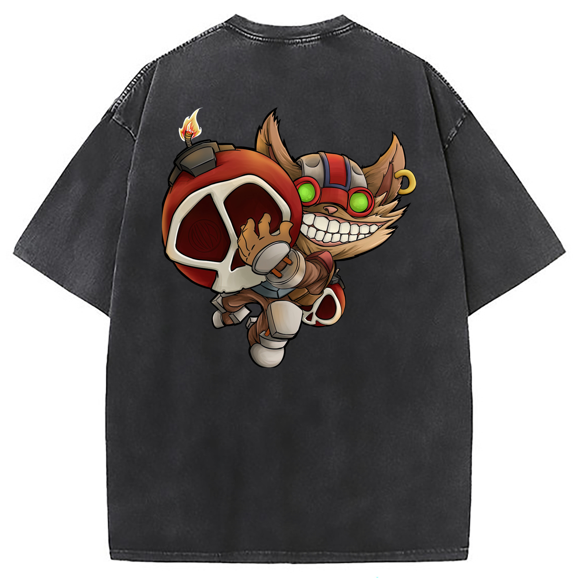 （画像用） リーグ・オブ・レジェンド League of Legends LOL 綿100% ヴィンテージ風 半袖Tシャツ（背面プリント）