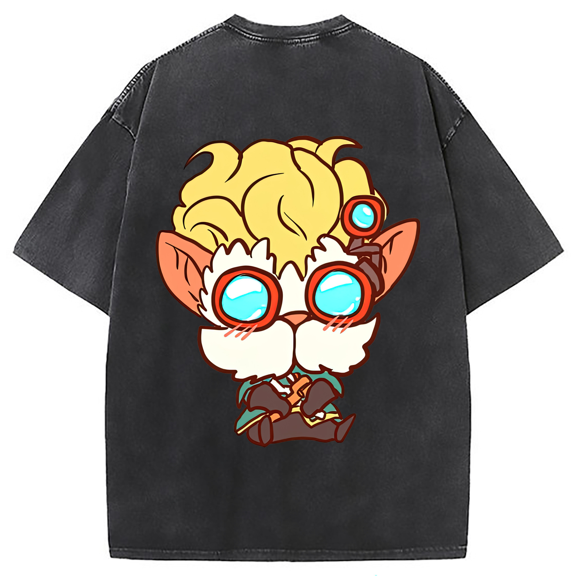 （画像用） リーグ・オブ・レジェンド League of Legends LOL 綿100% ヴィンテージ風 半袖Tシャツ（背面プリント）