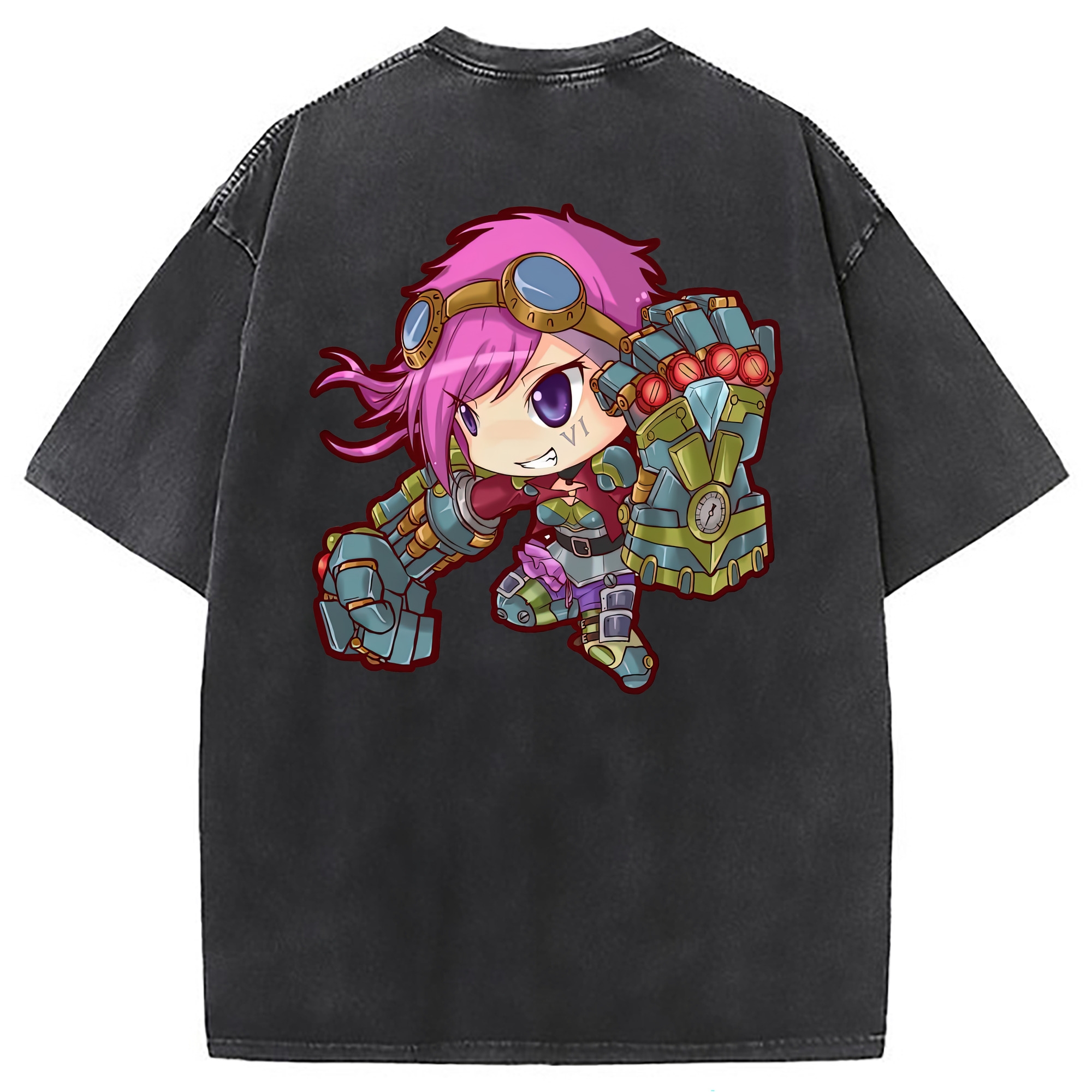 （画像用） リーグ・オブ・レジェンド League of Legends LOL 綿100% ヴィンテージ風 半袖Tシャツ（背面プリント）