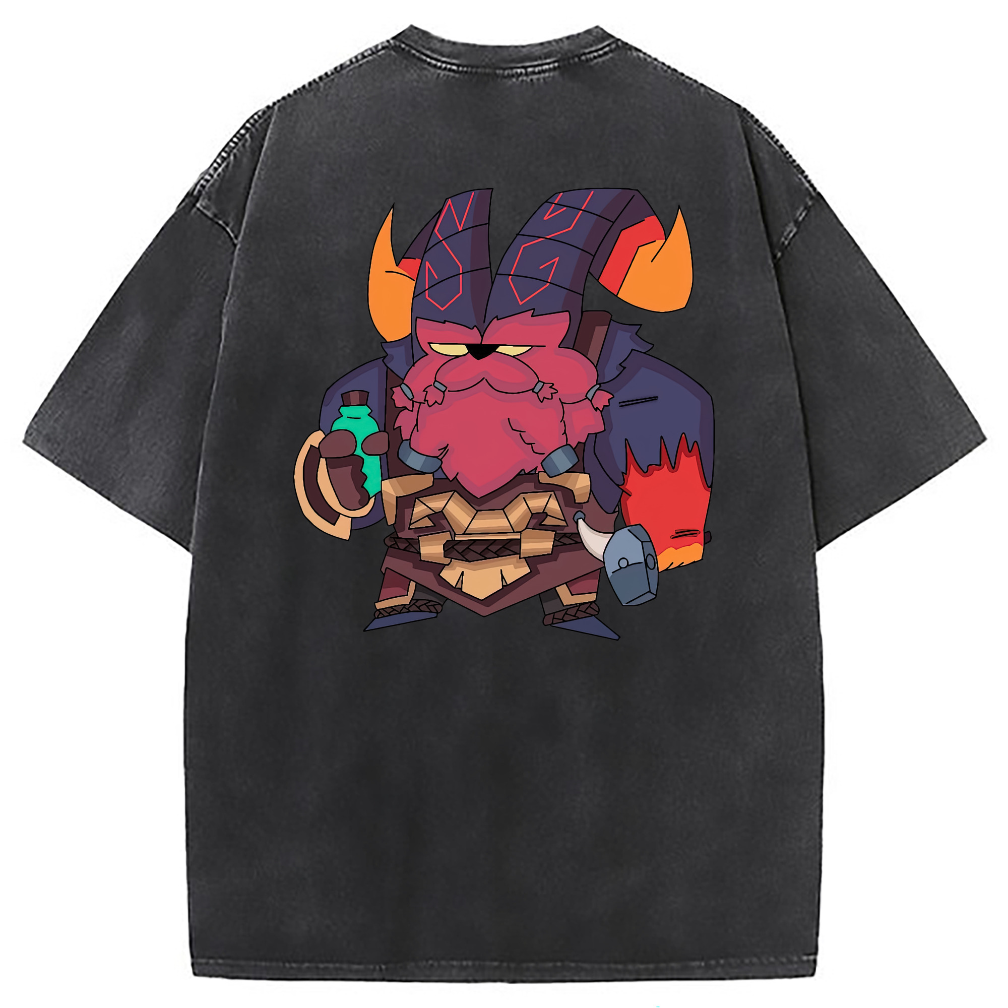 （画像用） リーグ・オブ・レジェンド League of Legends LOL 綿100% ヴィンテージ風 半袖Tシャツ（背面プリント）