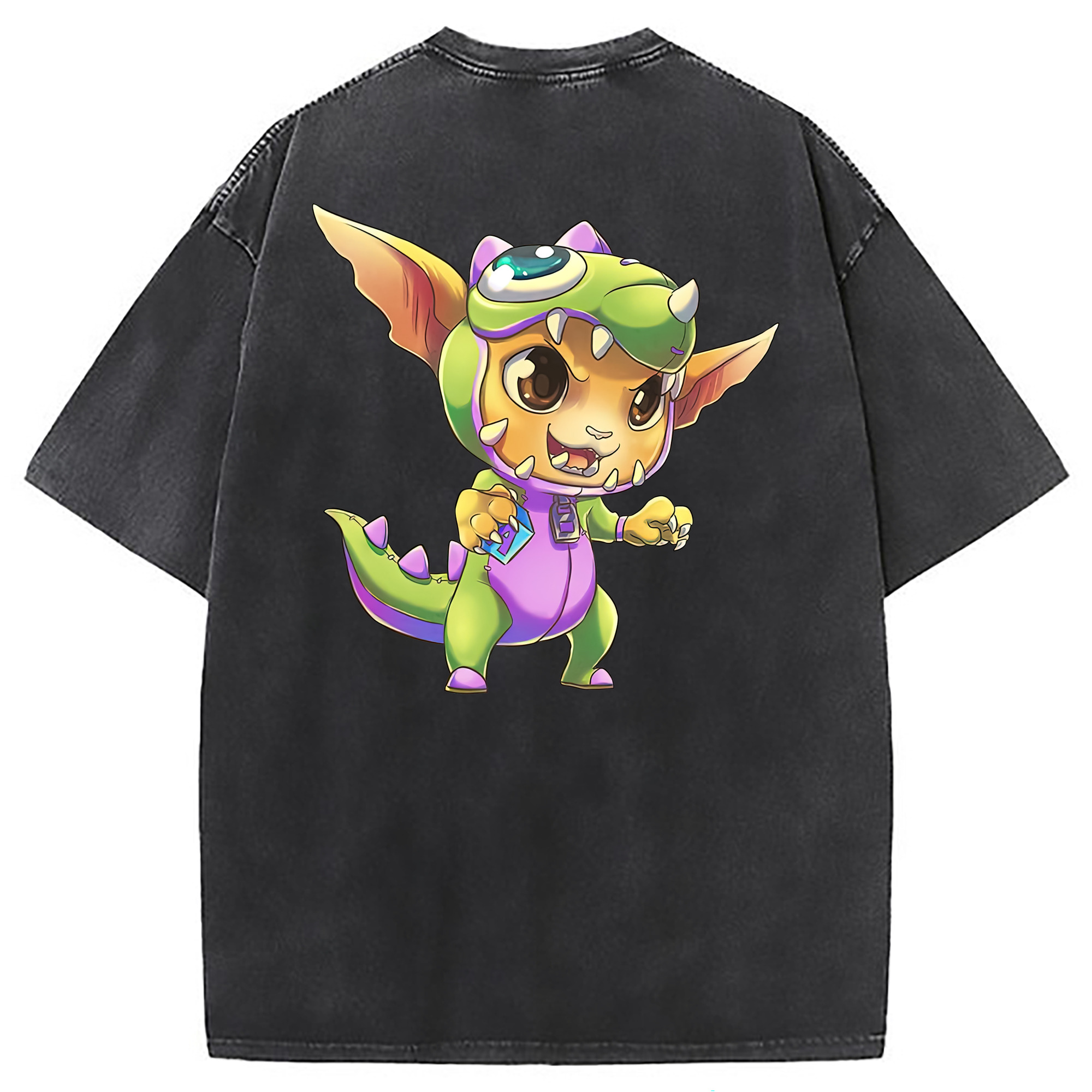 （画像用） リーグ・オブ・レジェンド League of Legends LOL 綿100% ヴィンテージ風 半袖Tシャツ（背面プリント）