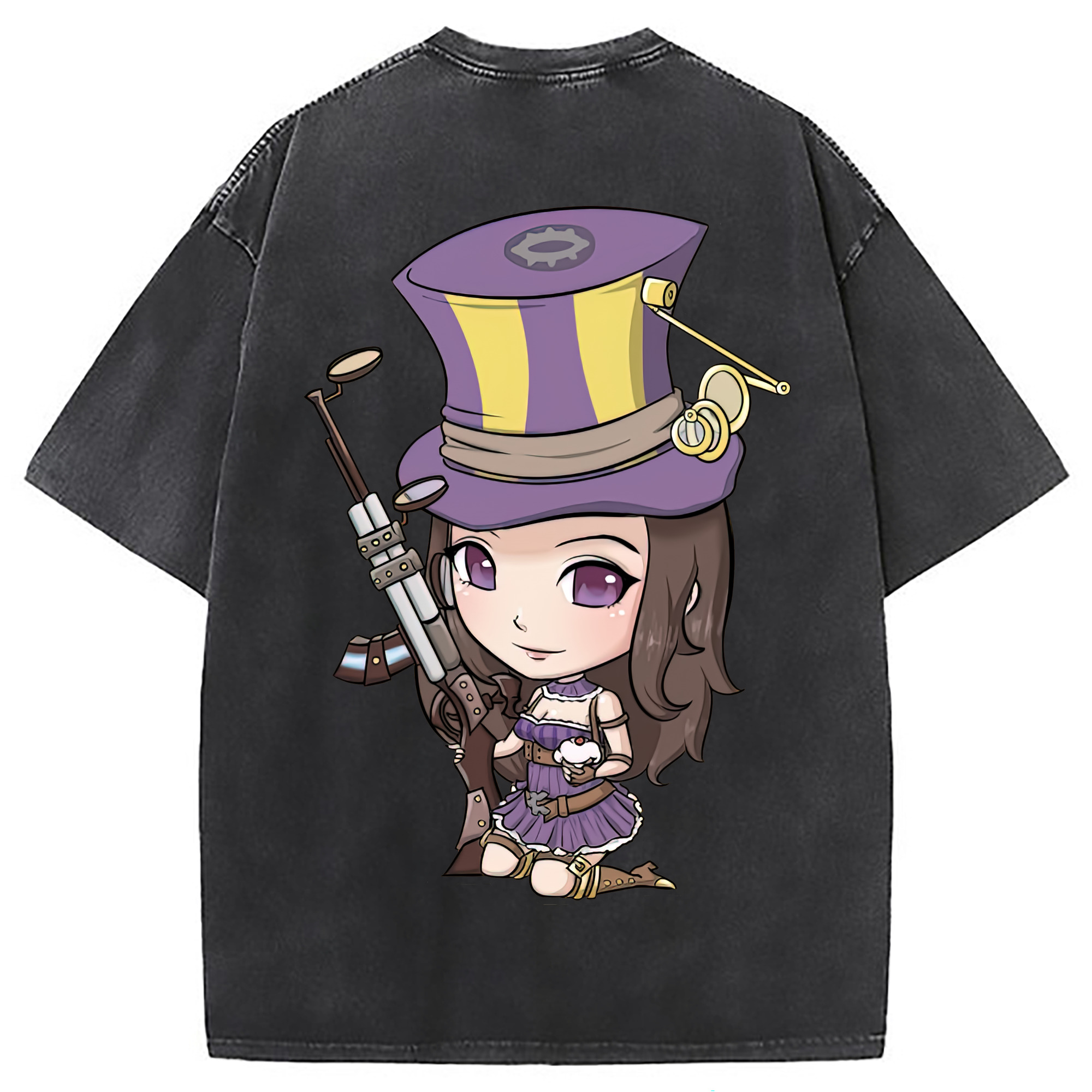 （画像用） リーグ・オブ・レジェンド League of Legends LOL 綿100% ヴィンテージ風 半袖Tシャツ（背面プリント）