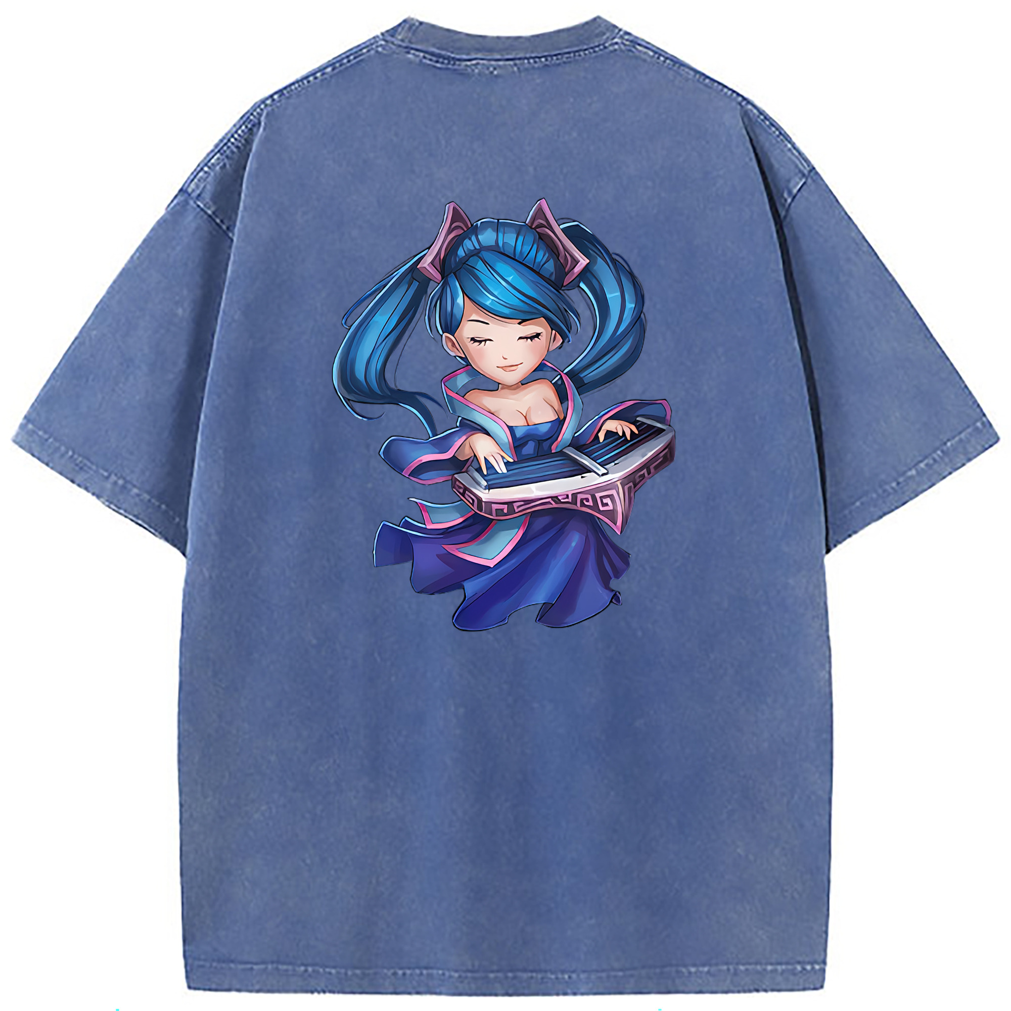 （画像用） リーグ・オブ・レジェンド League of Legends LOL 綿100% ヴィンテージ風 半袖Tシャツ（背面プリント）