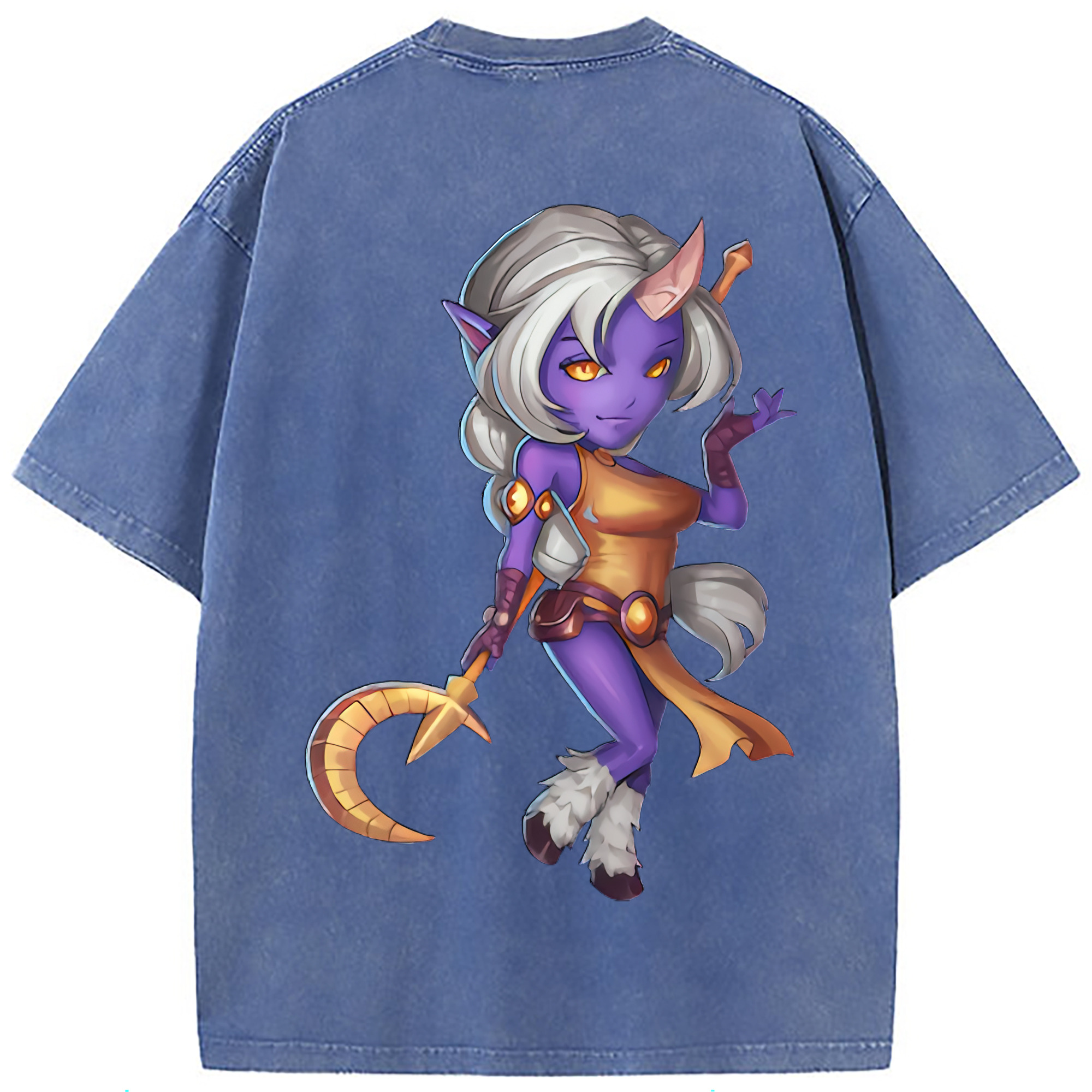 （画像用） リーグ・オブ・レジェンド League of Legends LOL 綿100% ヴィンテージ風 半袖Tシャツ（背面プリント）