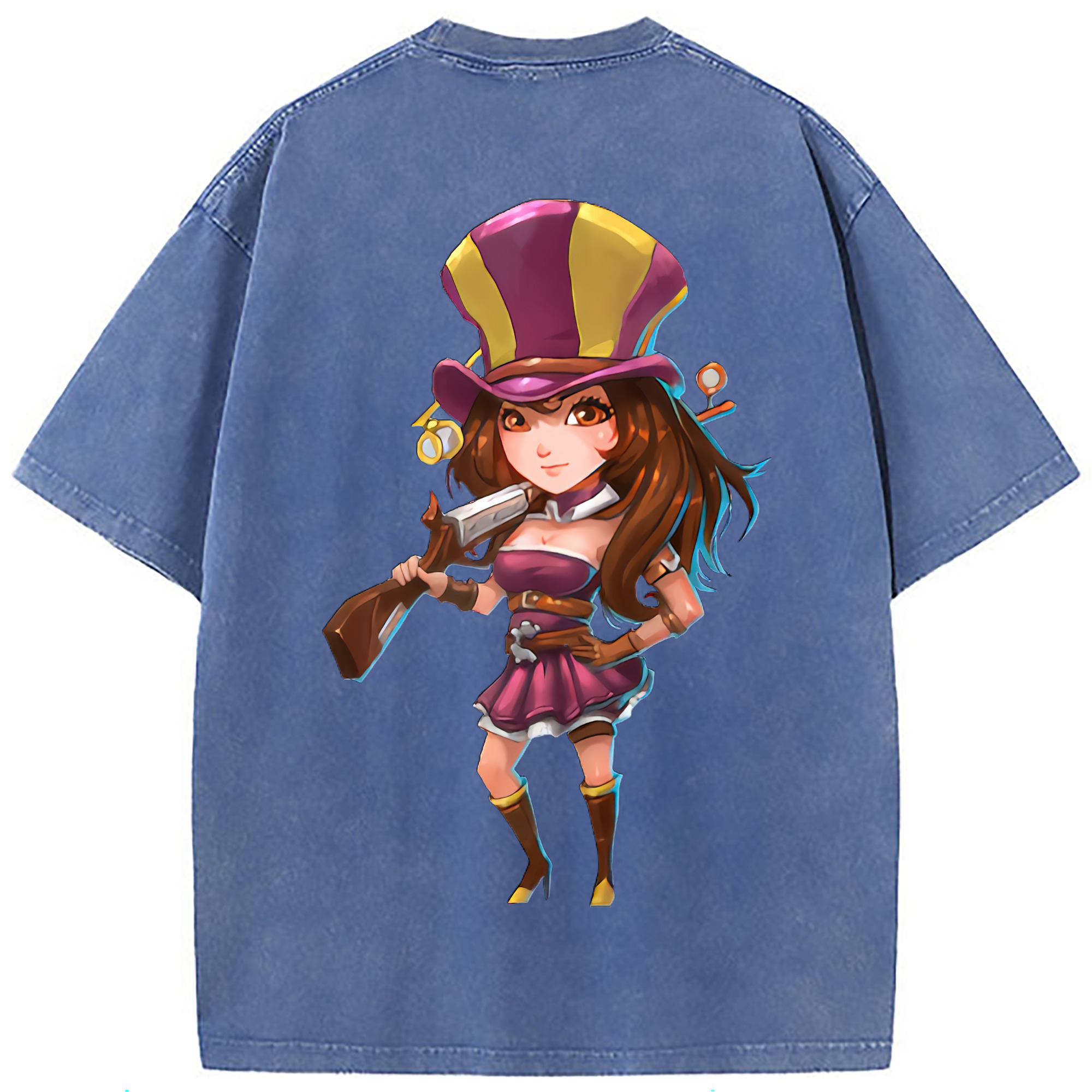 （画像用） リーグ・オブ・レジェンド League of Legends LOL 綿100% ヴィンテージ風 半袖Tシャツ（背面プリント）