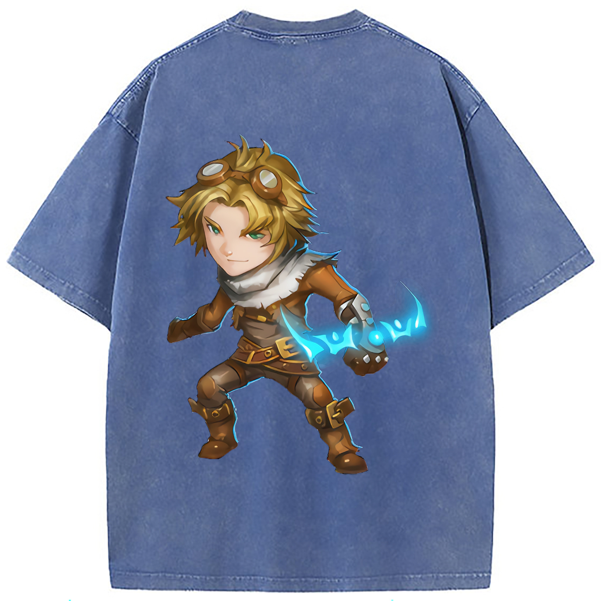 （画像用） リーグ・オブ・レジェンド League of Legends LOL 綿100% ヴィンテージ風 半袖Tシャツ（背面プリント）