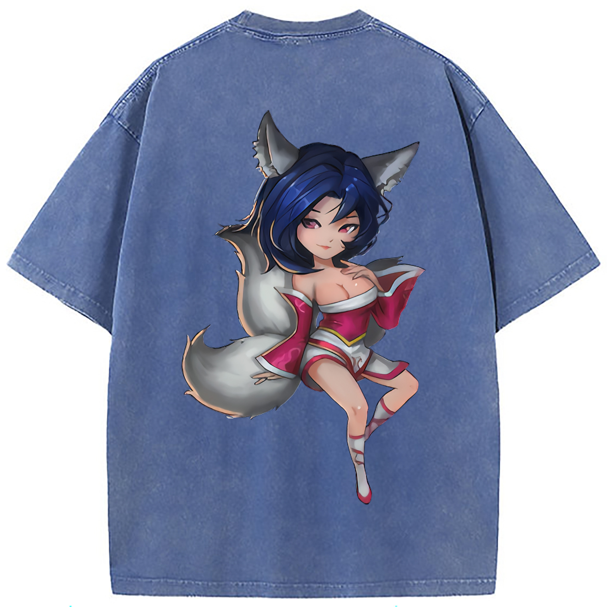 （画像用） リーグ・オブ・レジェンド League of Legends LOL 綿100% ヴィンテージ風 半袖Tシャツ（背面プリント）