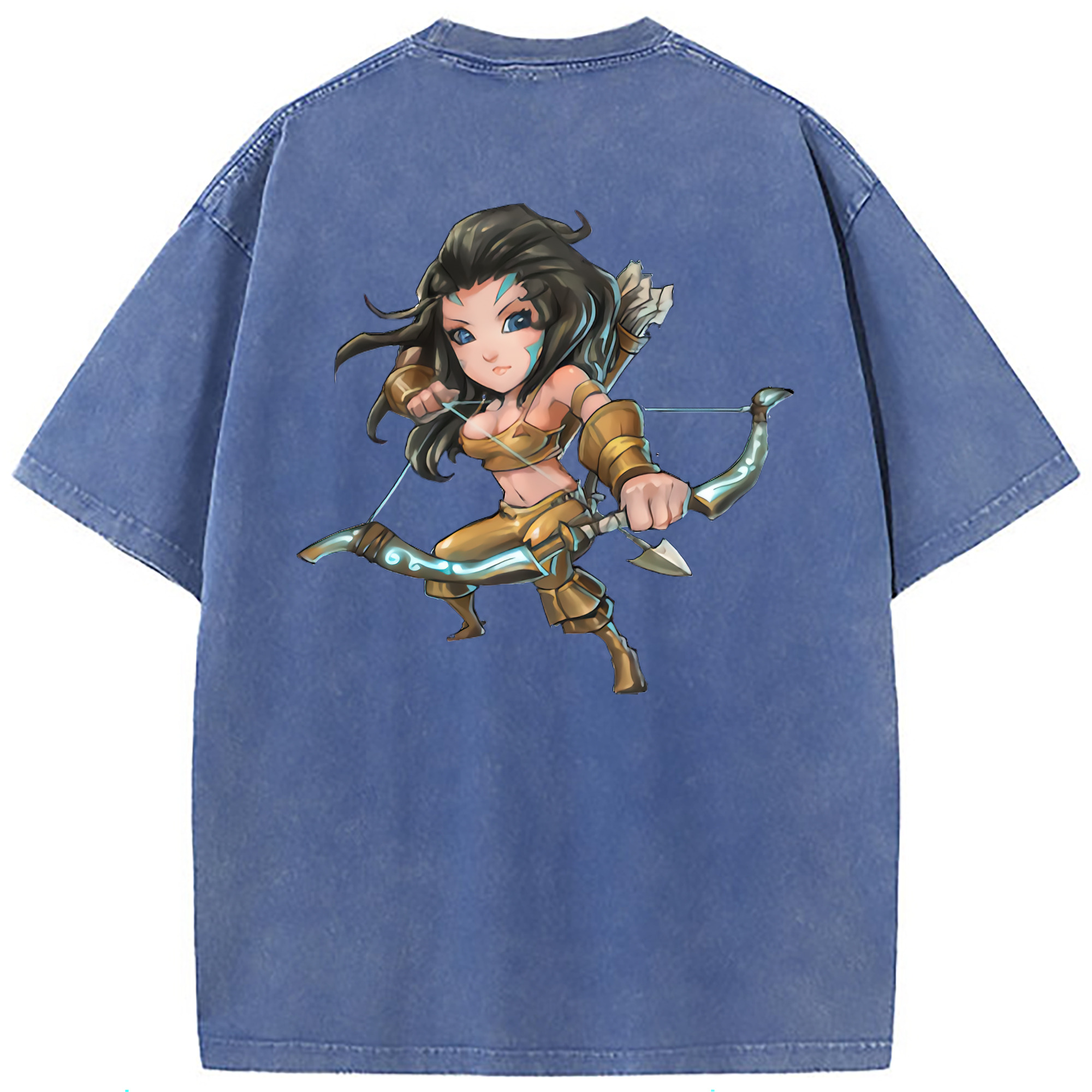 （画像用） リーグ・オブ・レジェンド League of Legends LOL 綿100% ヴィンテージ風 半袖Tシャツ（背面プリント）