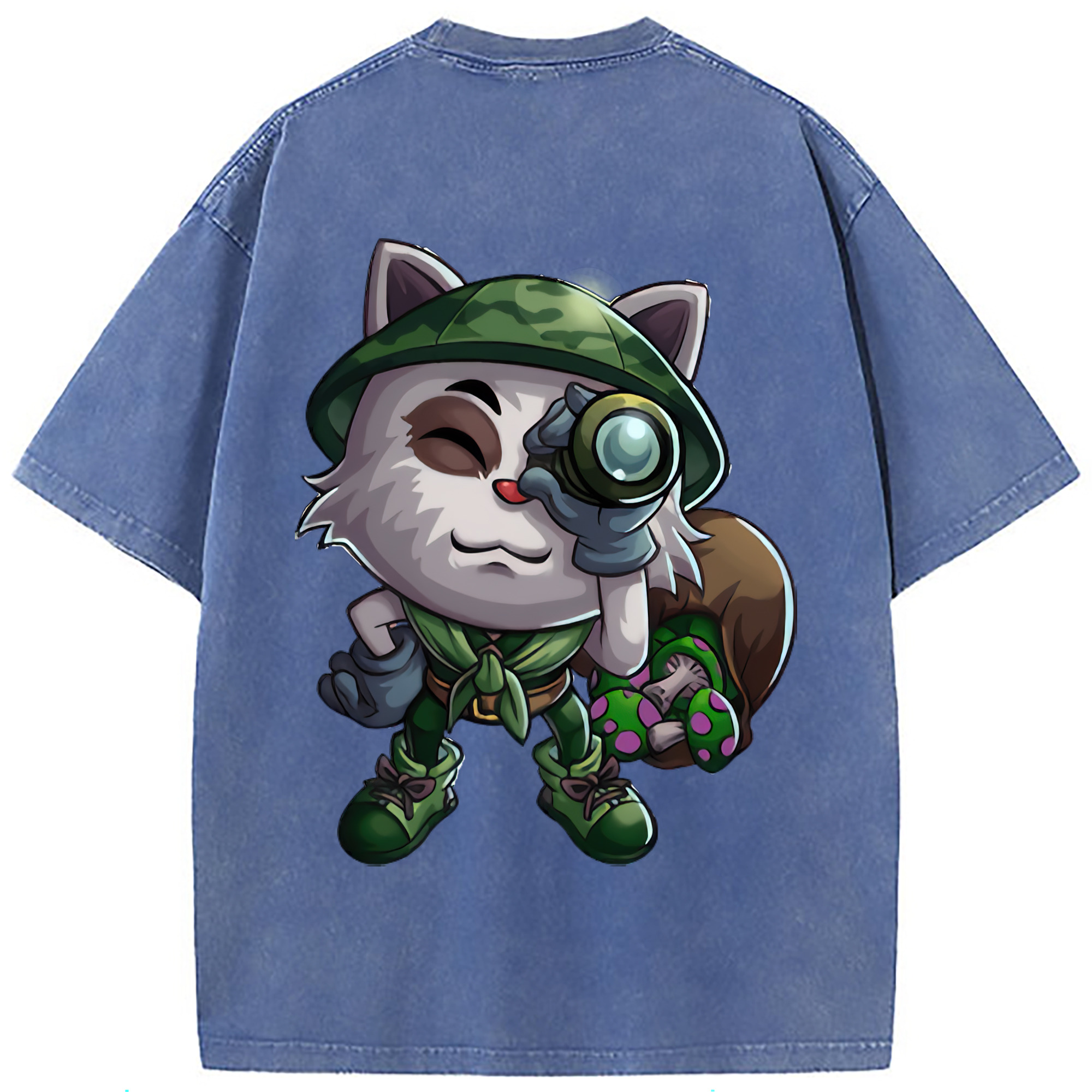 （画像用） リーグ・オブ・レジェンド League of Legends LOL 綿100% ヴィンテージ風 半袖Tシャツ（背面プリント）