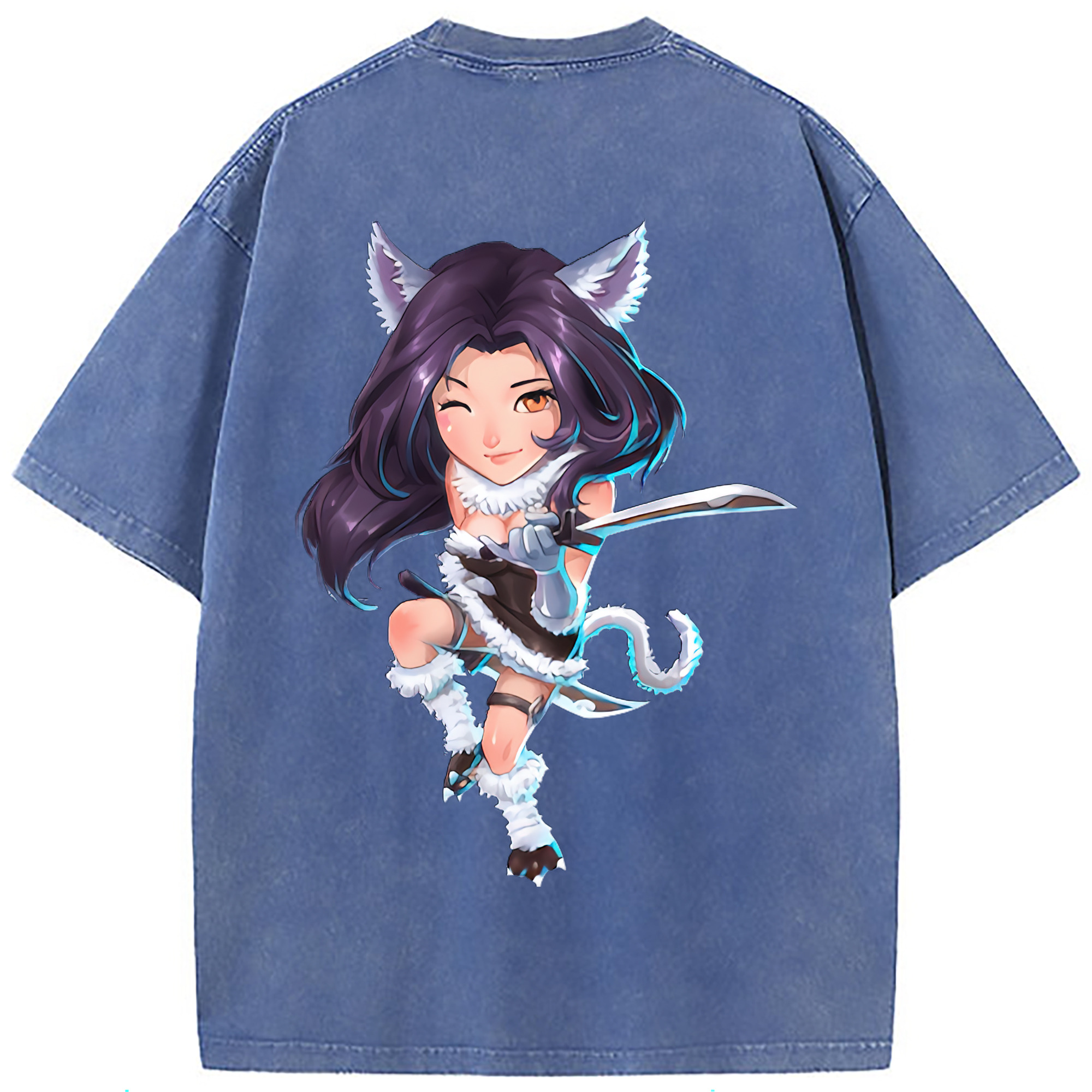 （画像用） リーグ・オブ・レジェンド League of Legends LOL 綿100% ヴィンテージ風 半袖Tシャツ（背面プリント）