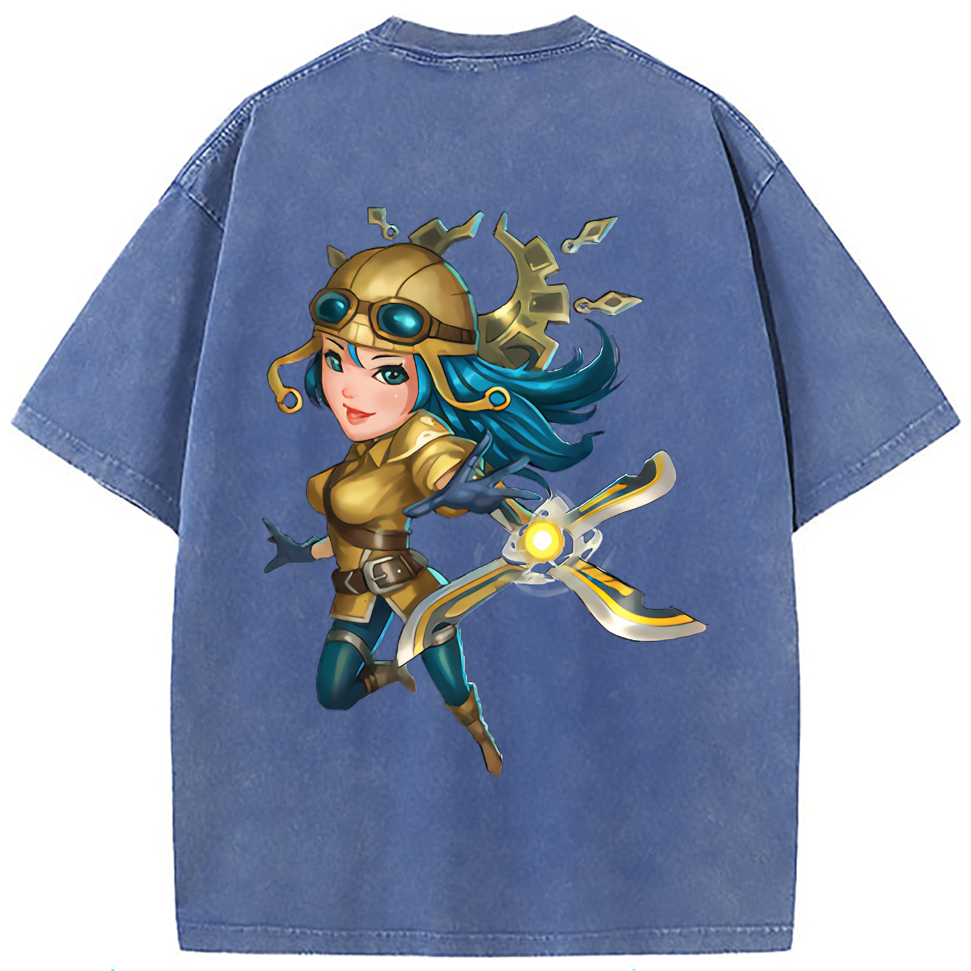 （画像用） リーグ・オブ・レジェンド League of Legends LOL 綿100% ヴィンテージ風 半袖Tシャツ（背面プリント）