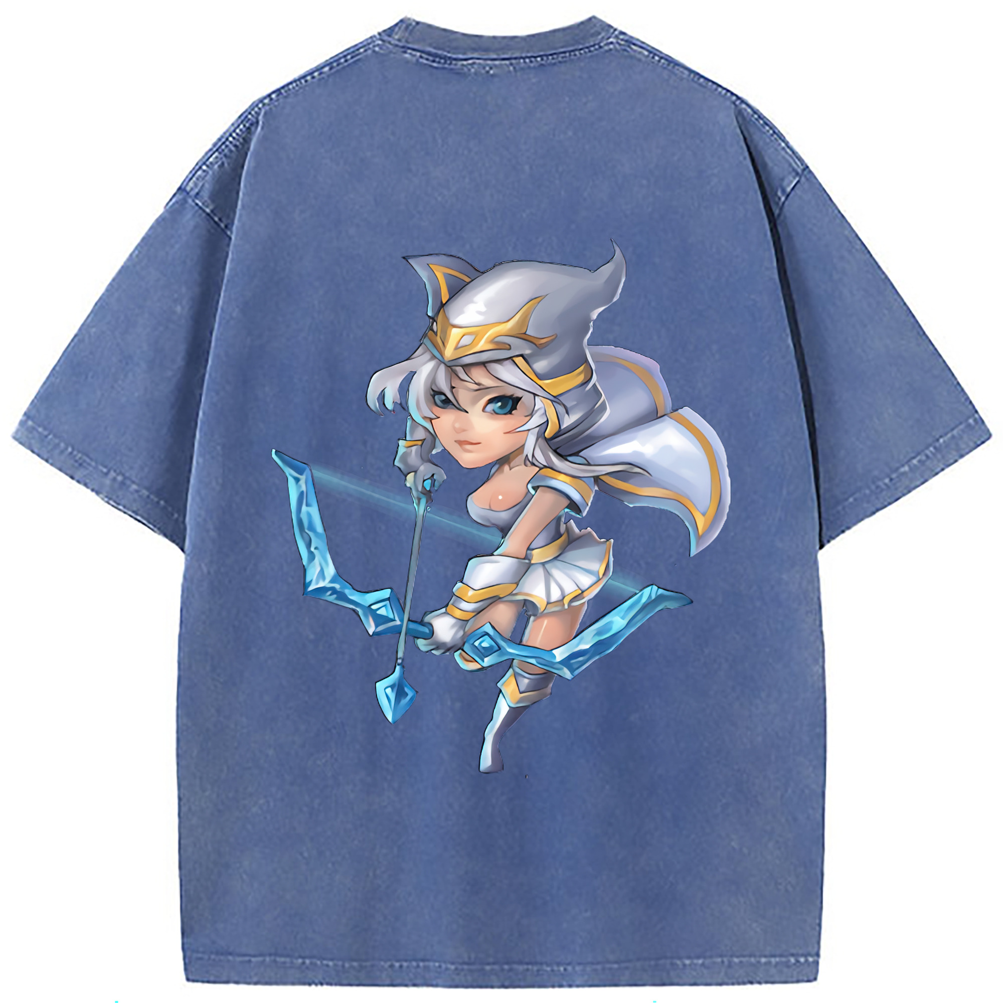 （画像用） リーグ・オブ・レジェンド League of Legends LOL 綿100% ヴィンテージ風 半袖Tシャツ（背面プリント）
