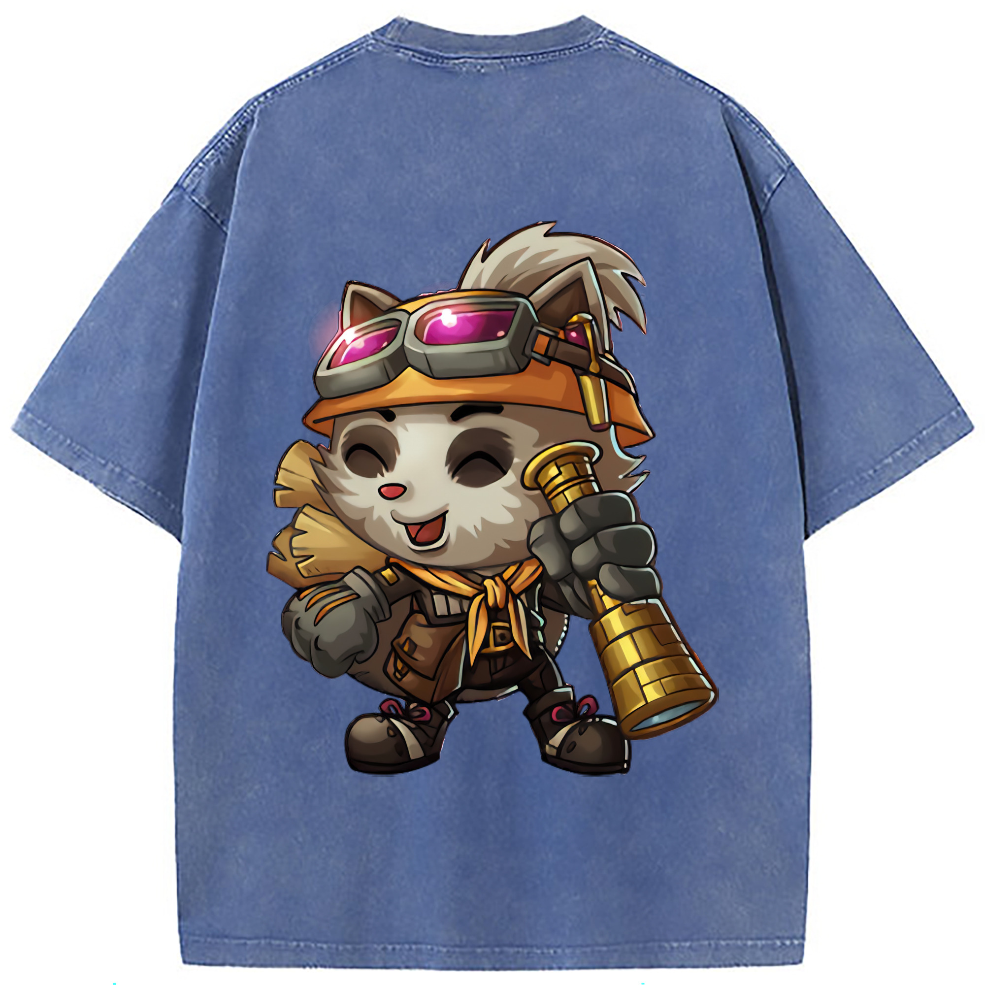 （画像用） リーグ・オブ・レジェンド League of Legends LOL 綿100% ヴィンテージ風 半袖Tシャツ（背面プリント）