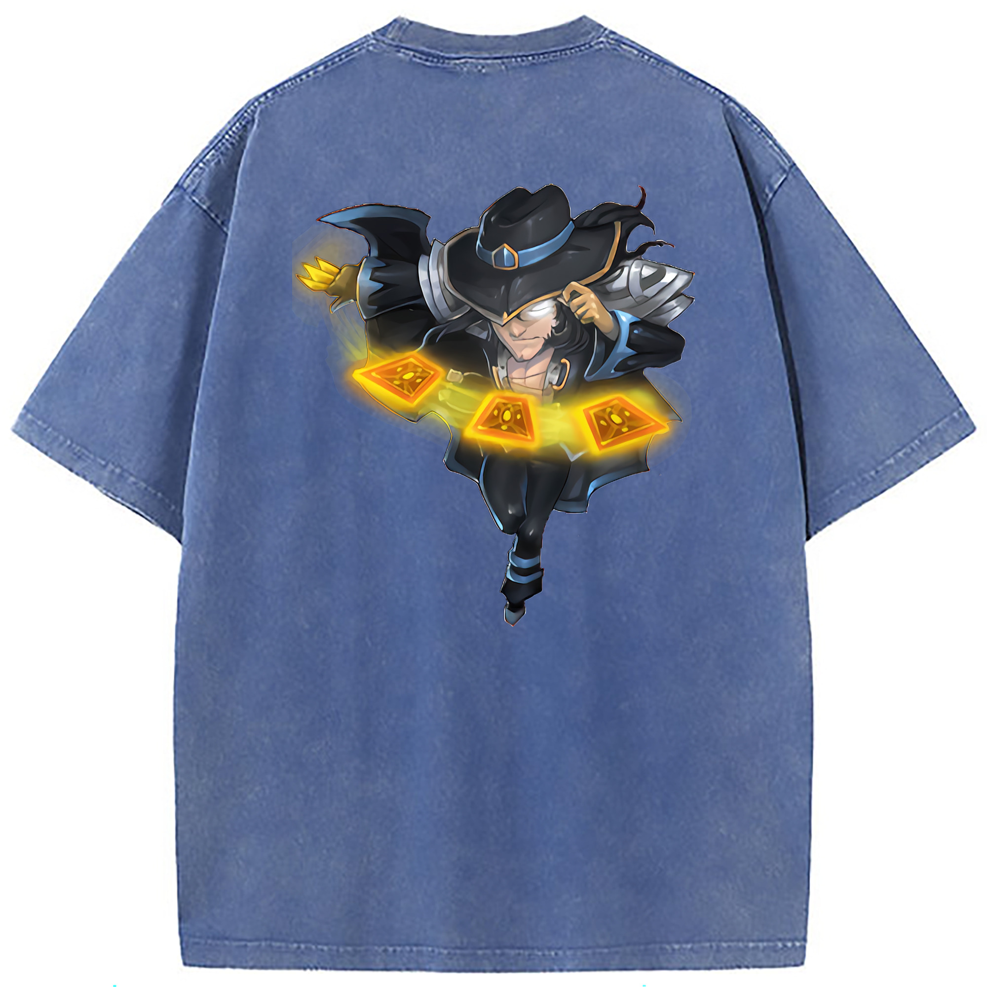 （画像用） リーグ・オブ・レジェンド League of Legends LOL 綿100% ヴィンテージ風 半袖Tシャツ（背面プリント）