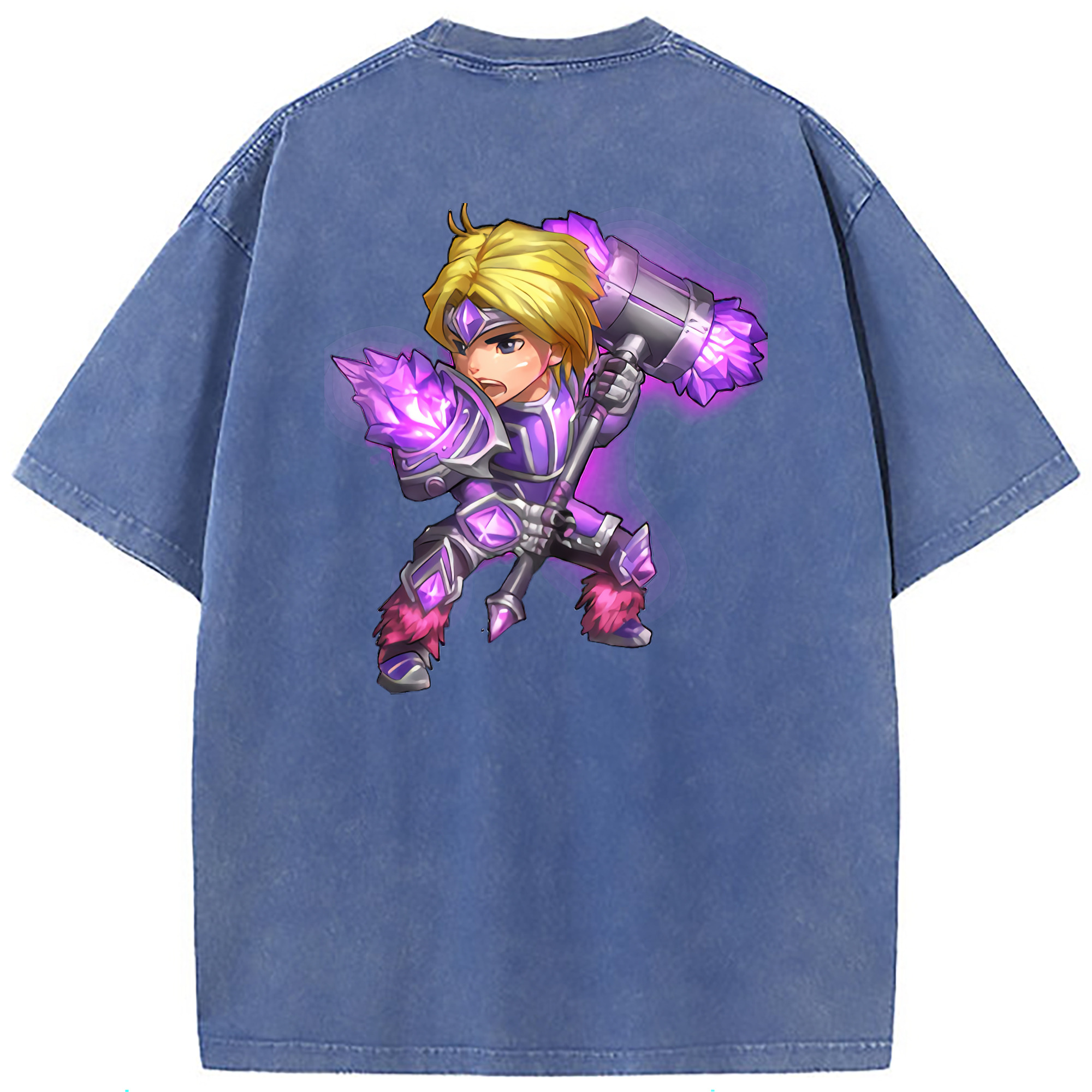 （画像用） リーグ・オブ・レジェンド League of Legends LOL 綿100% ヴィンテージ風 半袖Tシャツ（背面プリント）