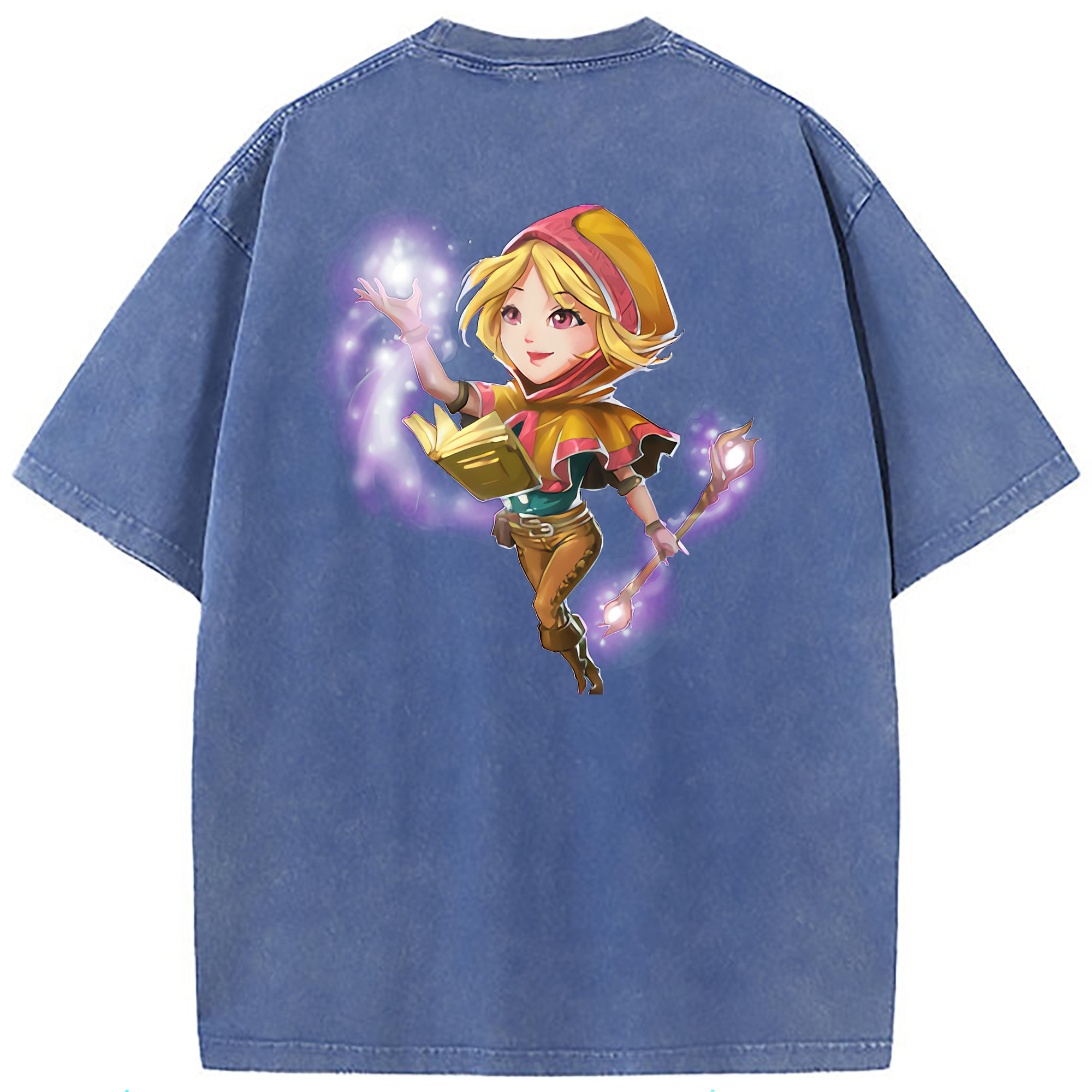 （画像用） リーグ・オブ・レジェンド League of Legends LOL 綿100% ヴィンテージ風 半袖Tシャツ（背面プリント）