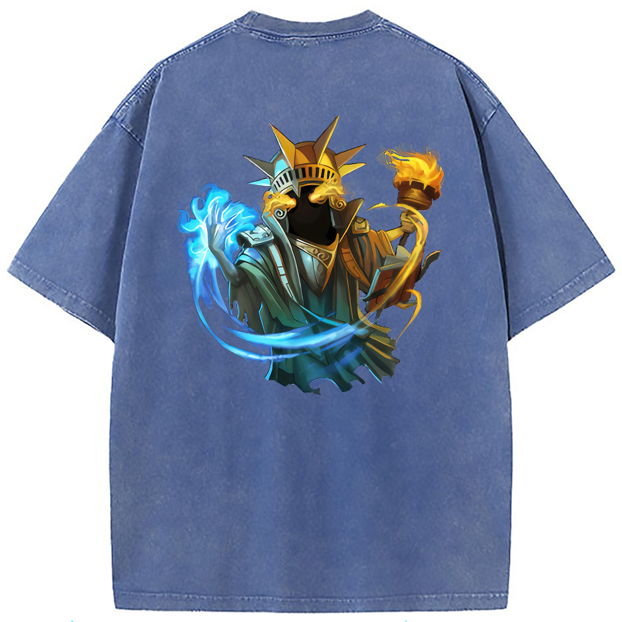 （画像用） リーグ・オブ・レジェンド League of Legends LOL 綿100% ヴィンテージ風 半袖Tシャツ（背面プリント）