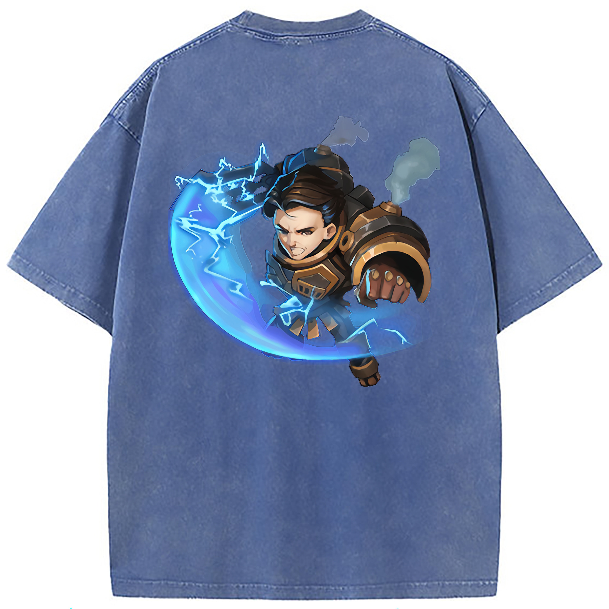 （画像用） リーグ・オブ・レジェンド League of Legends LOL 綿100% ヴィンテージ風 半袖Tシャツ（背面プリント）