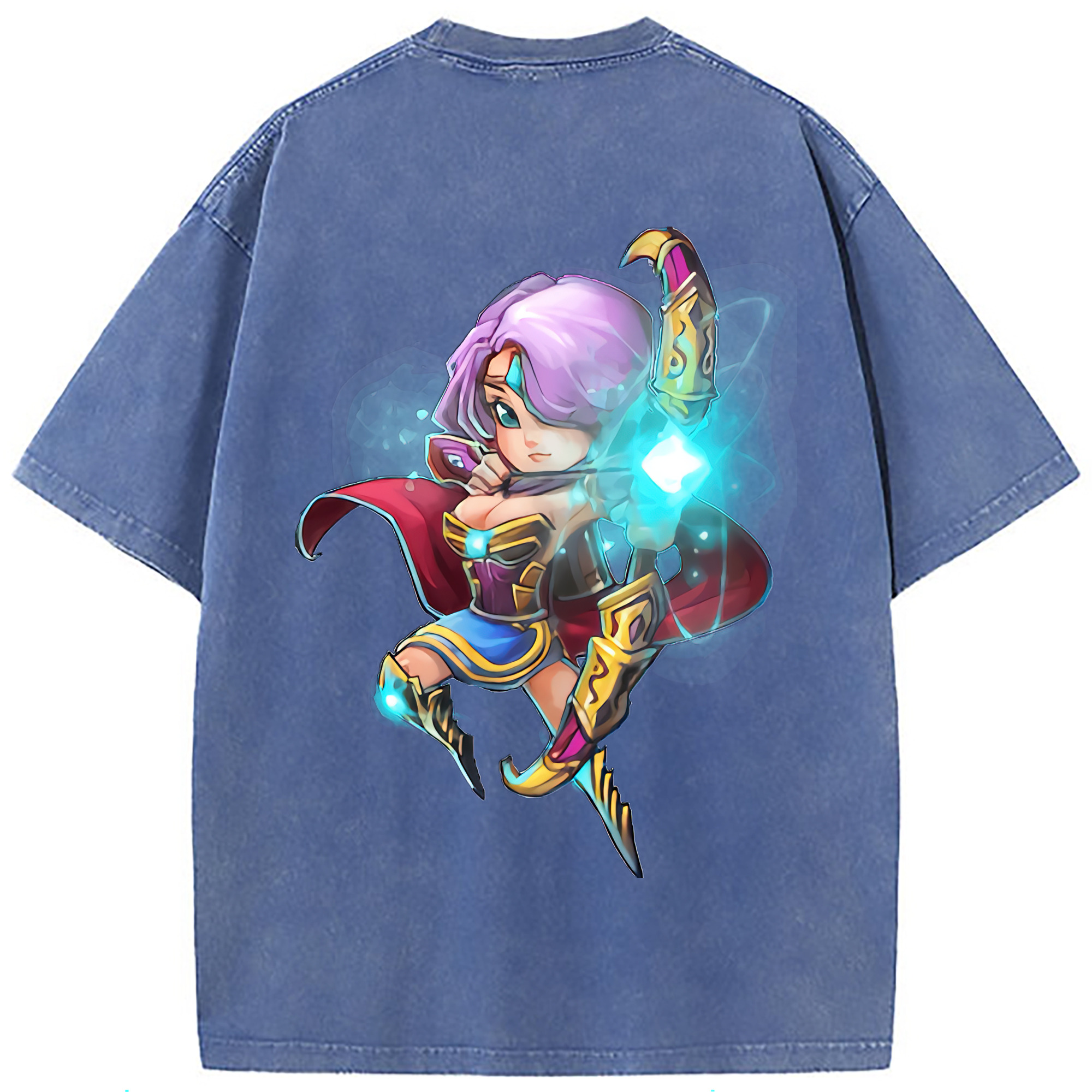 （画像用） リーグ・オブ・レジェンド League of Legends LOL 綿100% ヴィンテージ風 半袖Tシャツ（背面プリント）