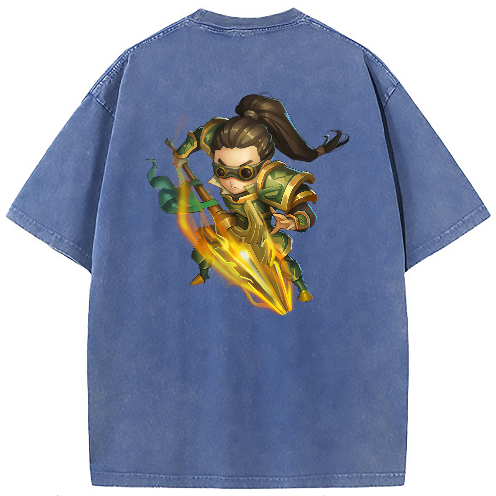 （画像用） リーグ・オブ・レジェンド League of Legends LOL 綿100% ヴィンテージ風 半袖Tシャツ（背面プリント）