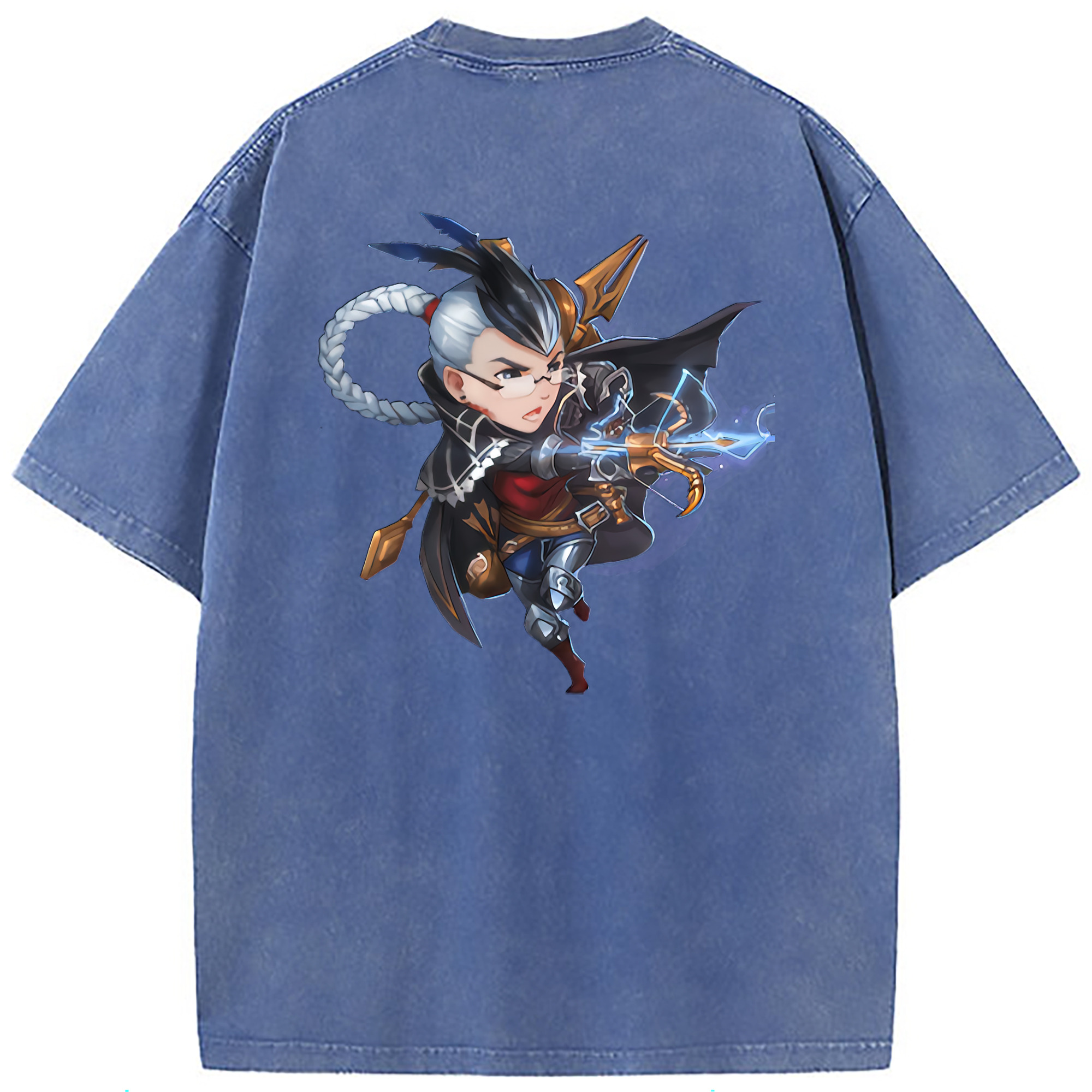 （画像用） リーグ・オブ・レジェンド League of Legends LOL 綿100% ヴィンテージ風 半袖Tシャツ（背面プリント）
