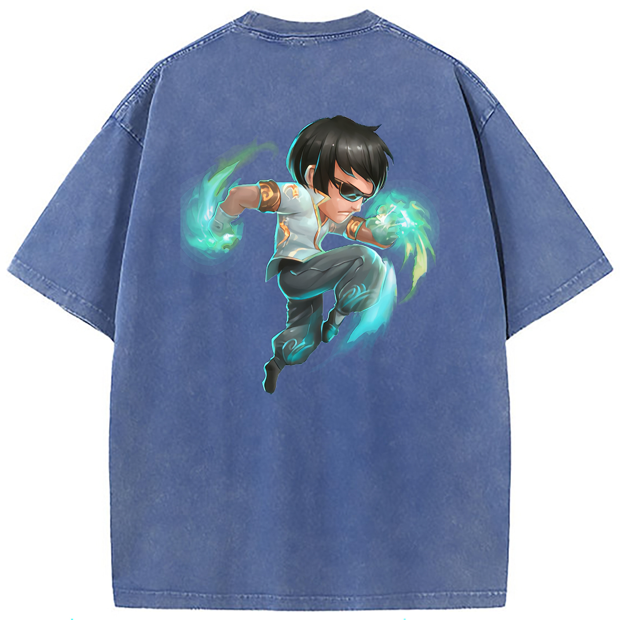 （画像用） リーグ・オブ・レジェンド League of Legends LOL 綿100% ヴィンテージ風 半袖Tシャツ（背面プリント）