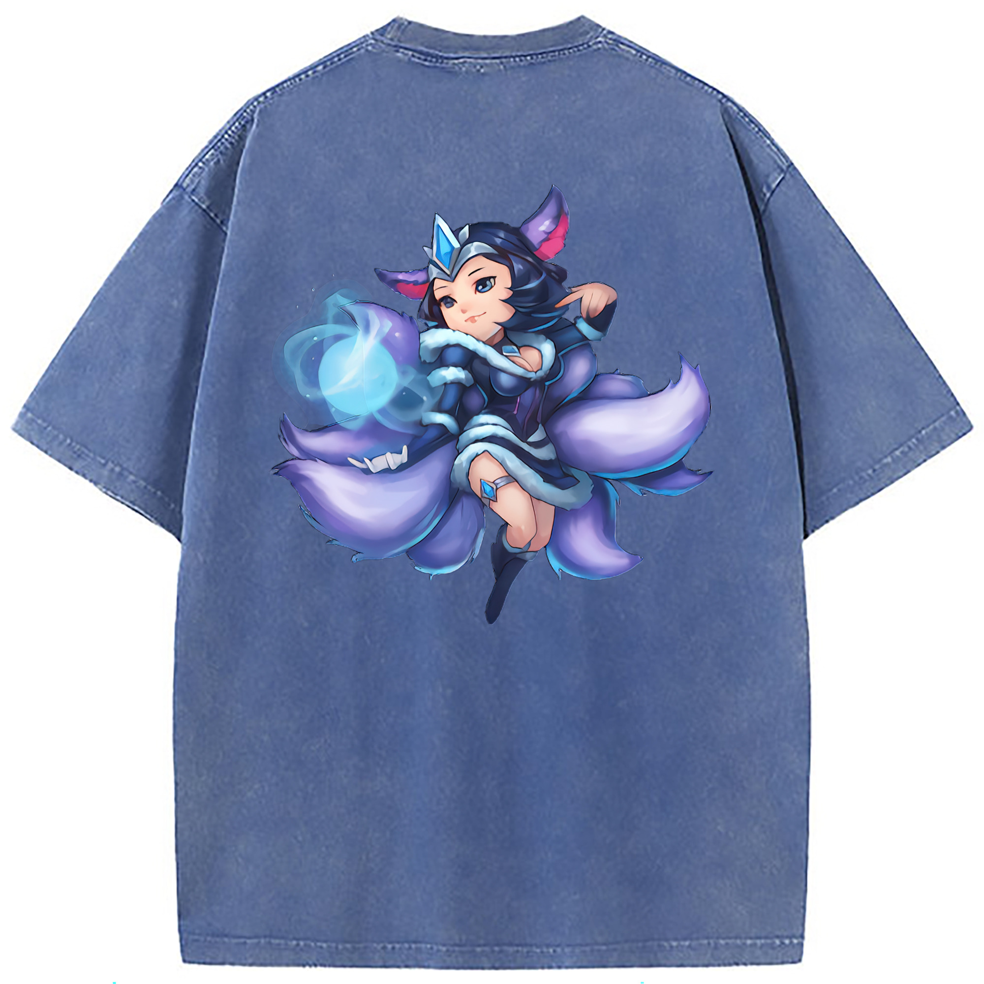 （画像用） リーグ・オブ・レジェンド League of Legends LOL 綿100% ヴィンテージ風 半袖Tシャツ（背面プリント）