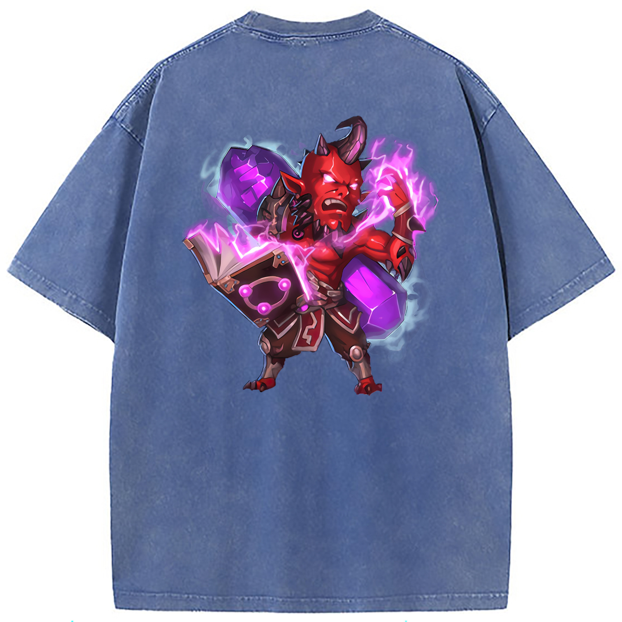 （画像用） リーグ・オブ・レジェンド League of Legends LOL 綿100% ヴィンテージ風 半袖Tシャツ（背面プリント）