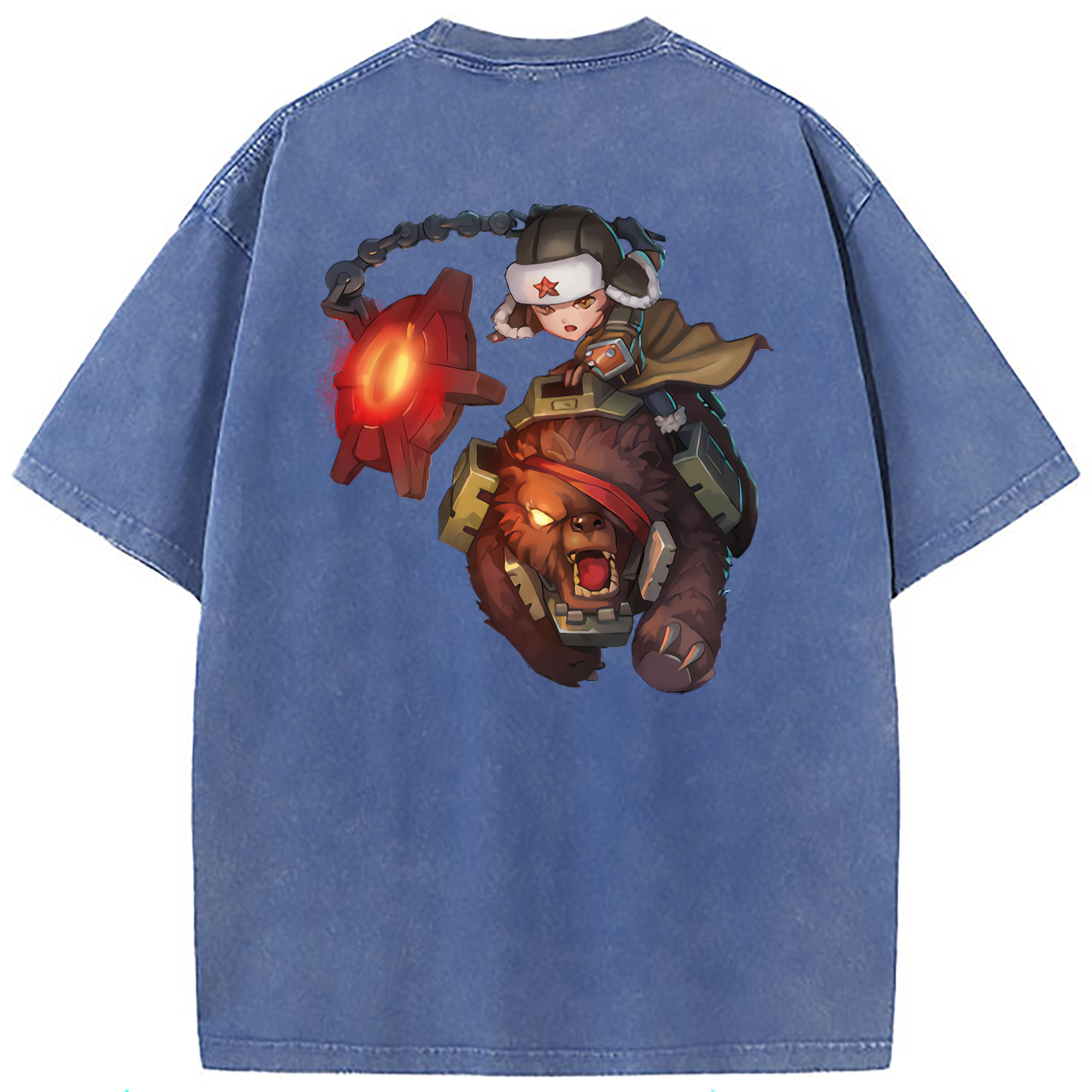 （画像用） リーグ・オブ・レジェンド League of Legends LOL 綿100% ヴィンテージ風 半袖Tシャツ（背面プリント）