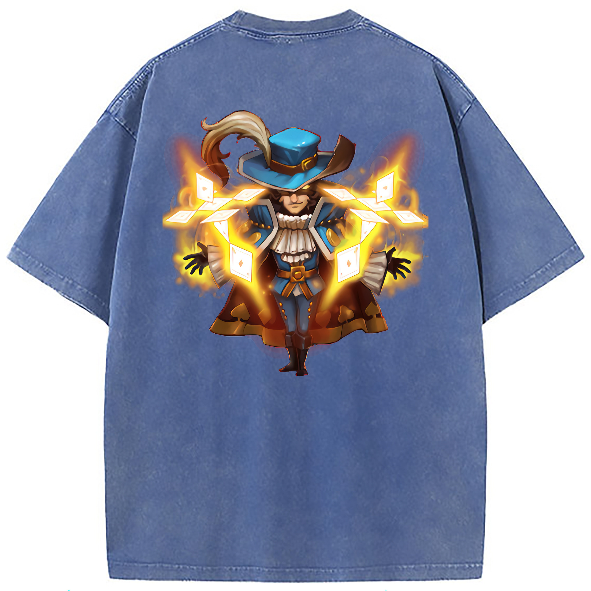 （画像用） リーグ・オブ・レジェンド League of Legends LOL 綿100% ヴィンテージ風 半袖Tシャツ（背面プリント）