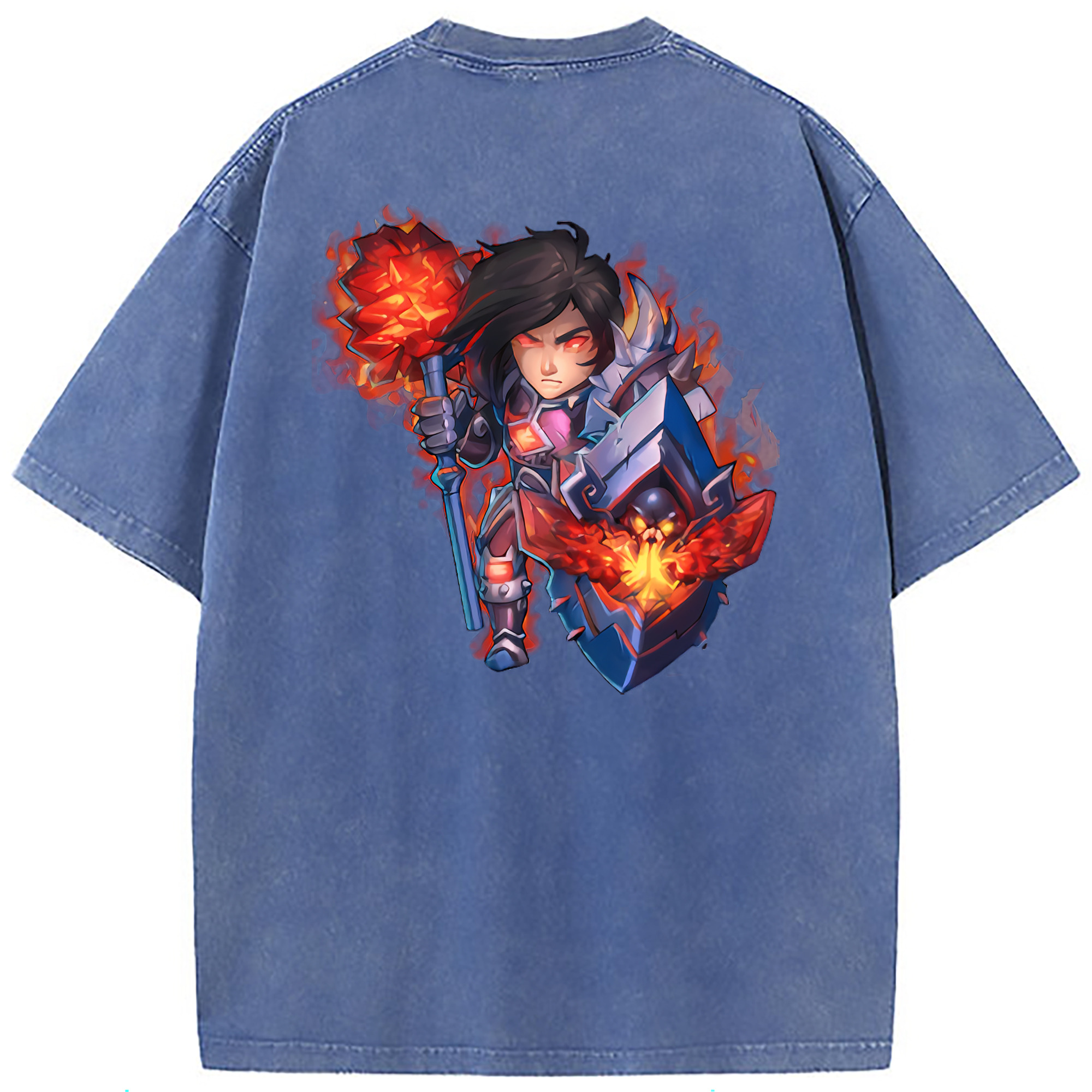 （画像用） リーグ・オブ・レジェンド League of Legends LOL 綿100% ヴィンテージ風 半袖Tシャツ（背面プリント）