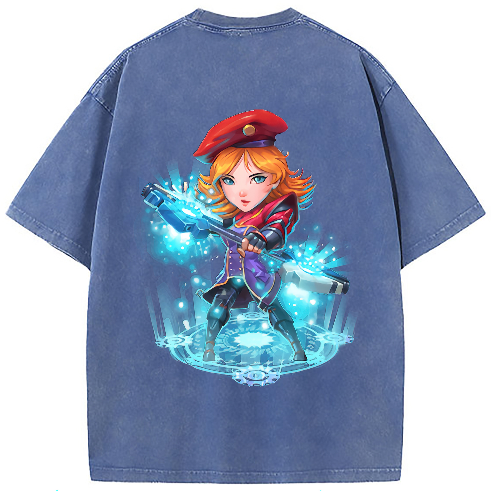 （画像用） リーグ・オブ・レジェンド League of Legends LOL 綿100% ヴィンテージ風 半袖Tシャツ（背面プリント）