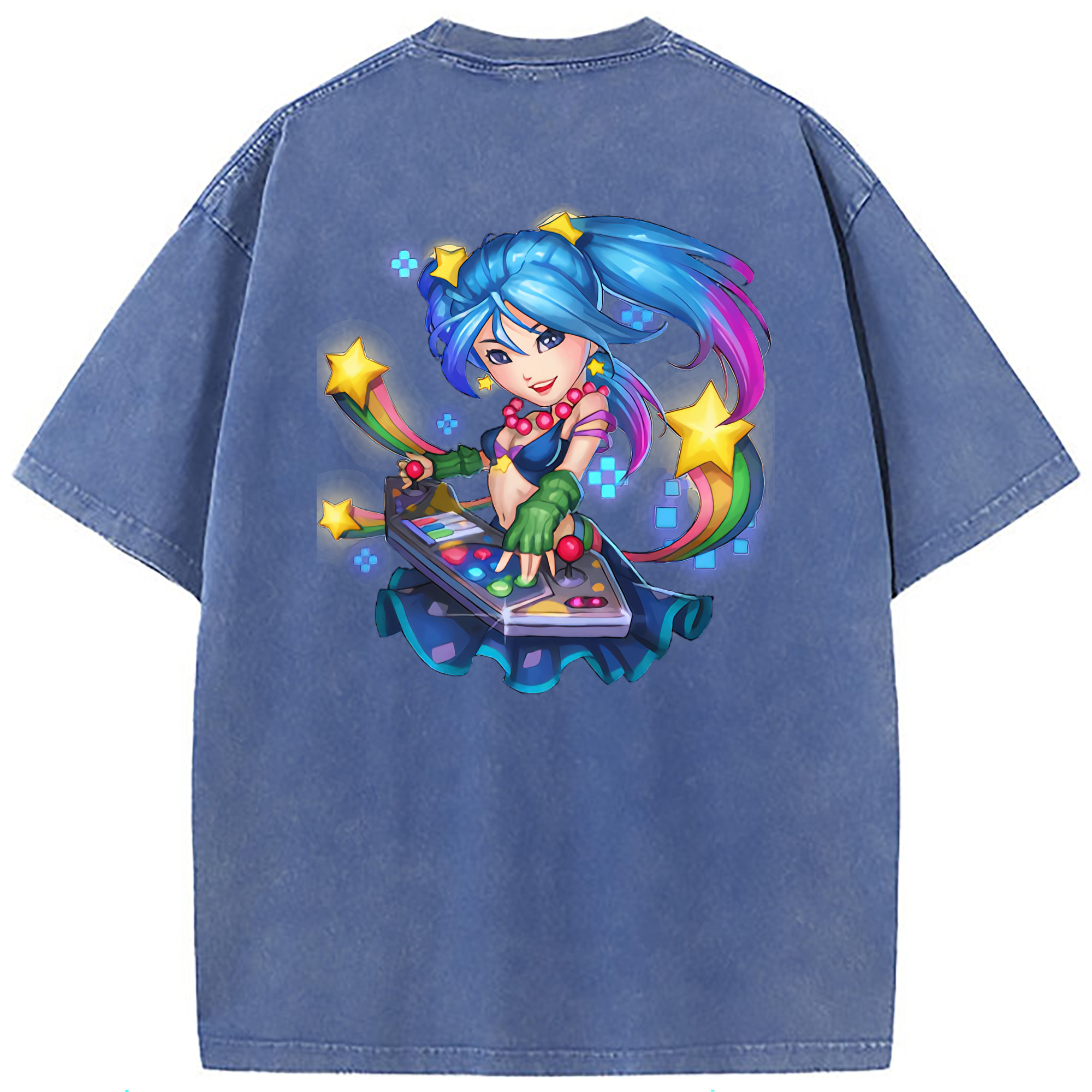 （画像用） リーグ・オブ・レジェンド League of Legends LOL 綿100% ヴィンテージ風 半袖Tシャツ（背面プリント）