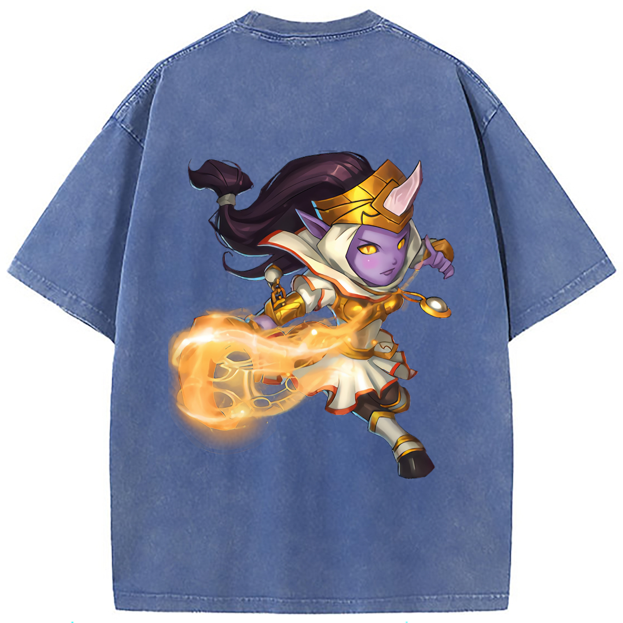 （画像用） リーグ・オブ・レジェンド League of Legends LOL 綿100% ヴィンテージ風 半袖Tシャツ（背面プリント）