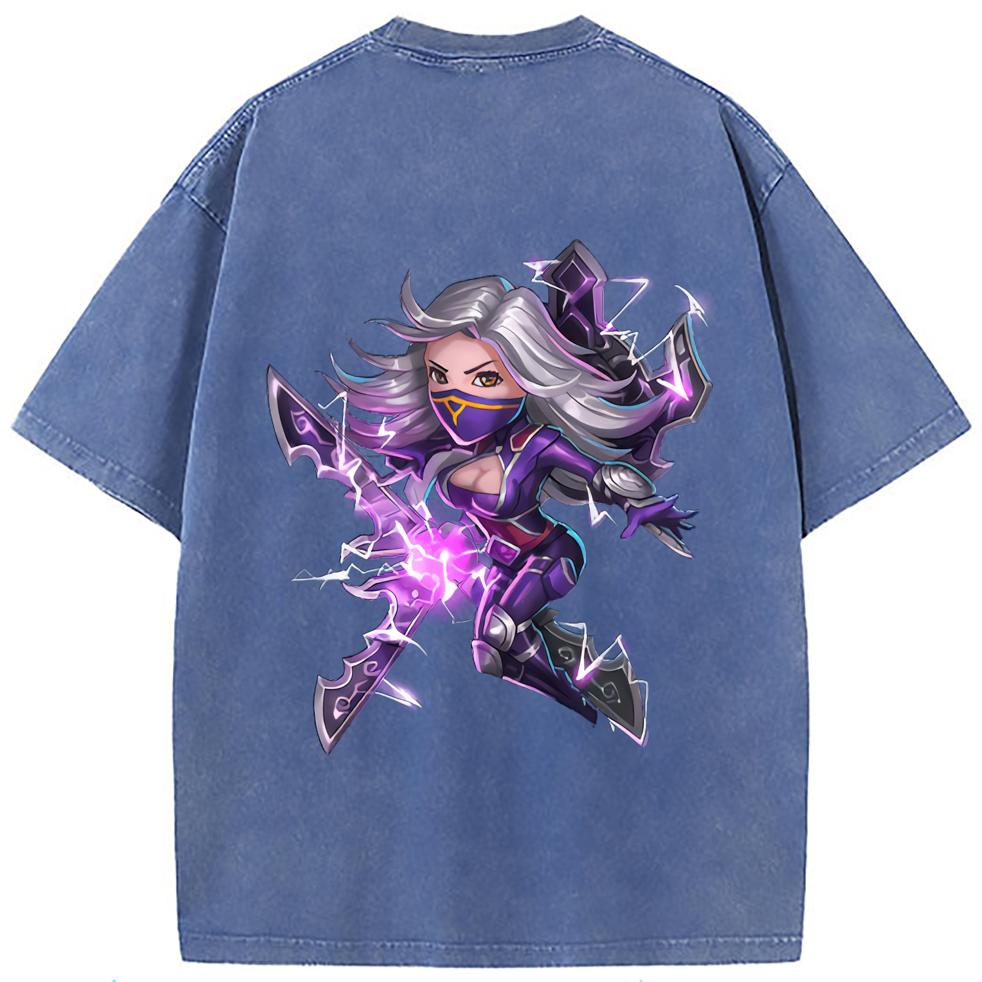 （画像用） リーグ・オブ・レジェンド League of Legends LOL 綿100% ヴィンテージ風 半袖Tシャツ（背面プリント）