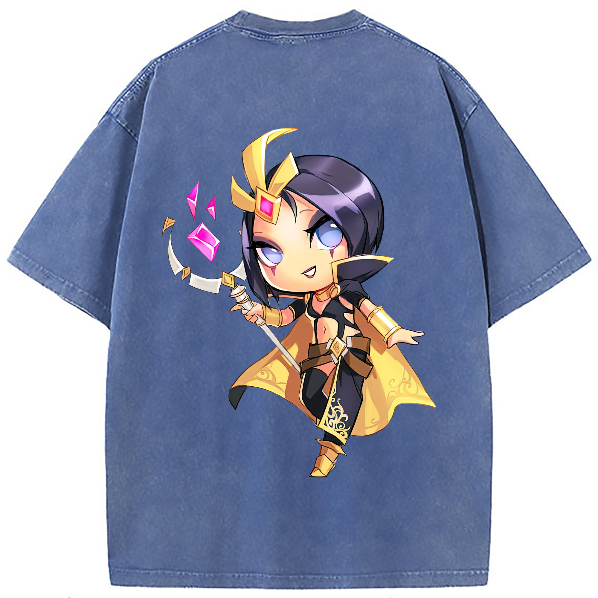 （画像用） リーグ・オブ・レジェンド League of Legends LOL 綿100% ヴィンテージ風 半袖Tシャツ（背面プリント）