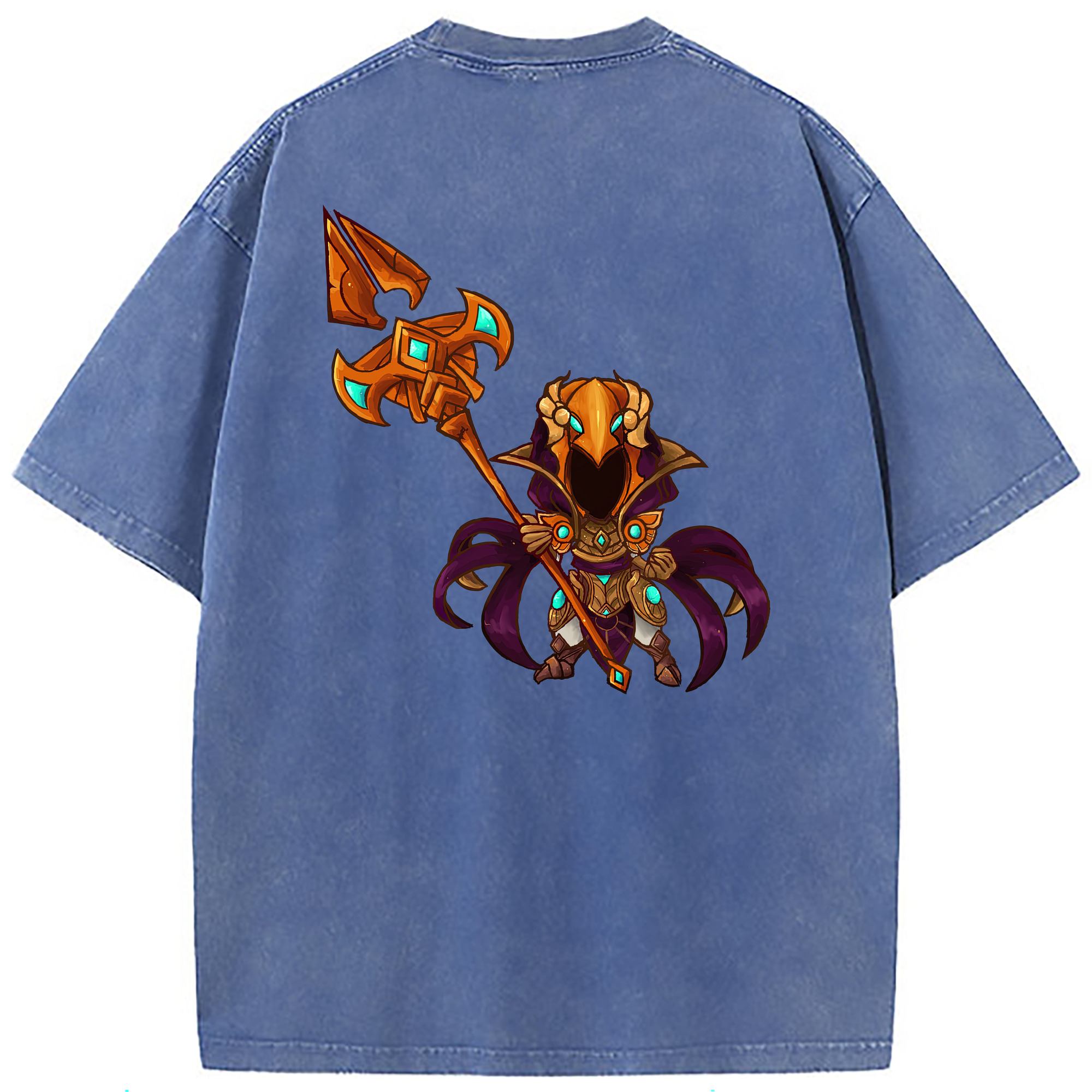 （画像用） リーグ・オブ・レジェンド League of Legends LOL 綿100% ヴィンテージ風 半袖Tシャツ（背面プリント）